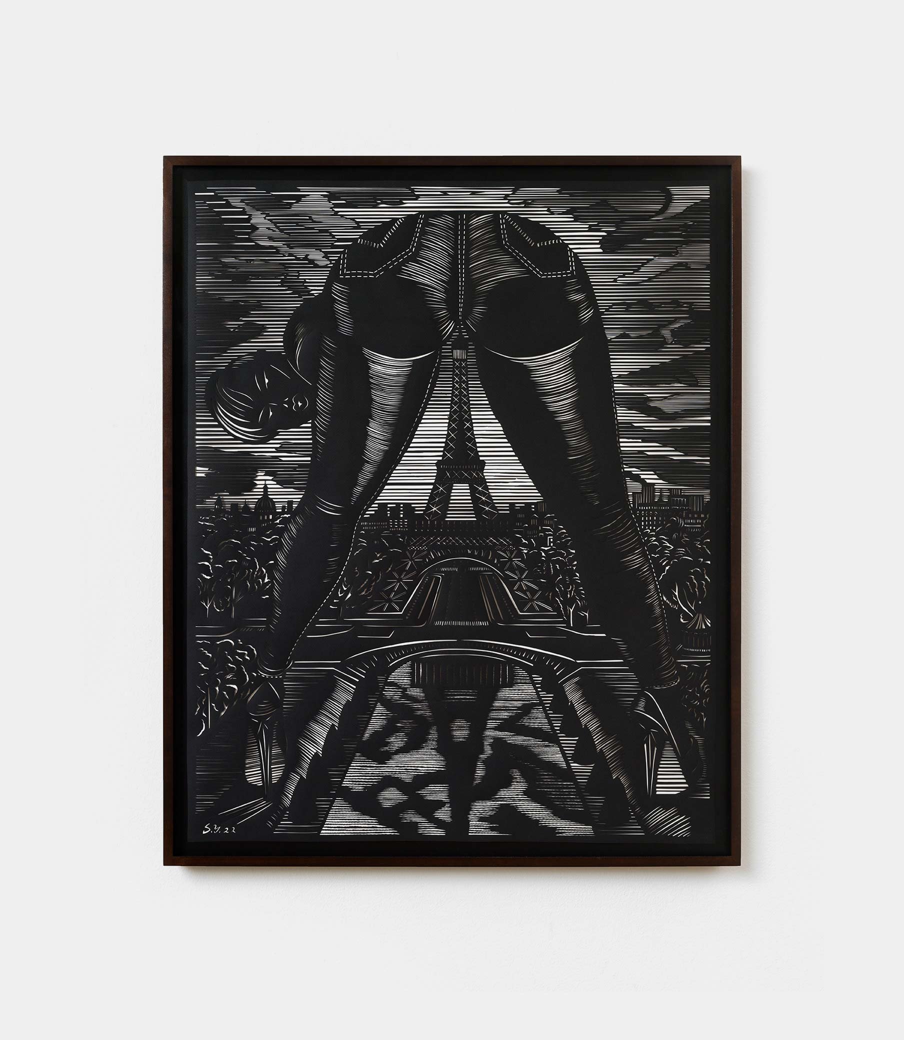 Sonja Yakovleva, Emily in Paris, 2022,
Papercut,
100 × 80 cm