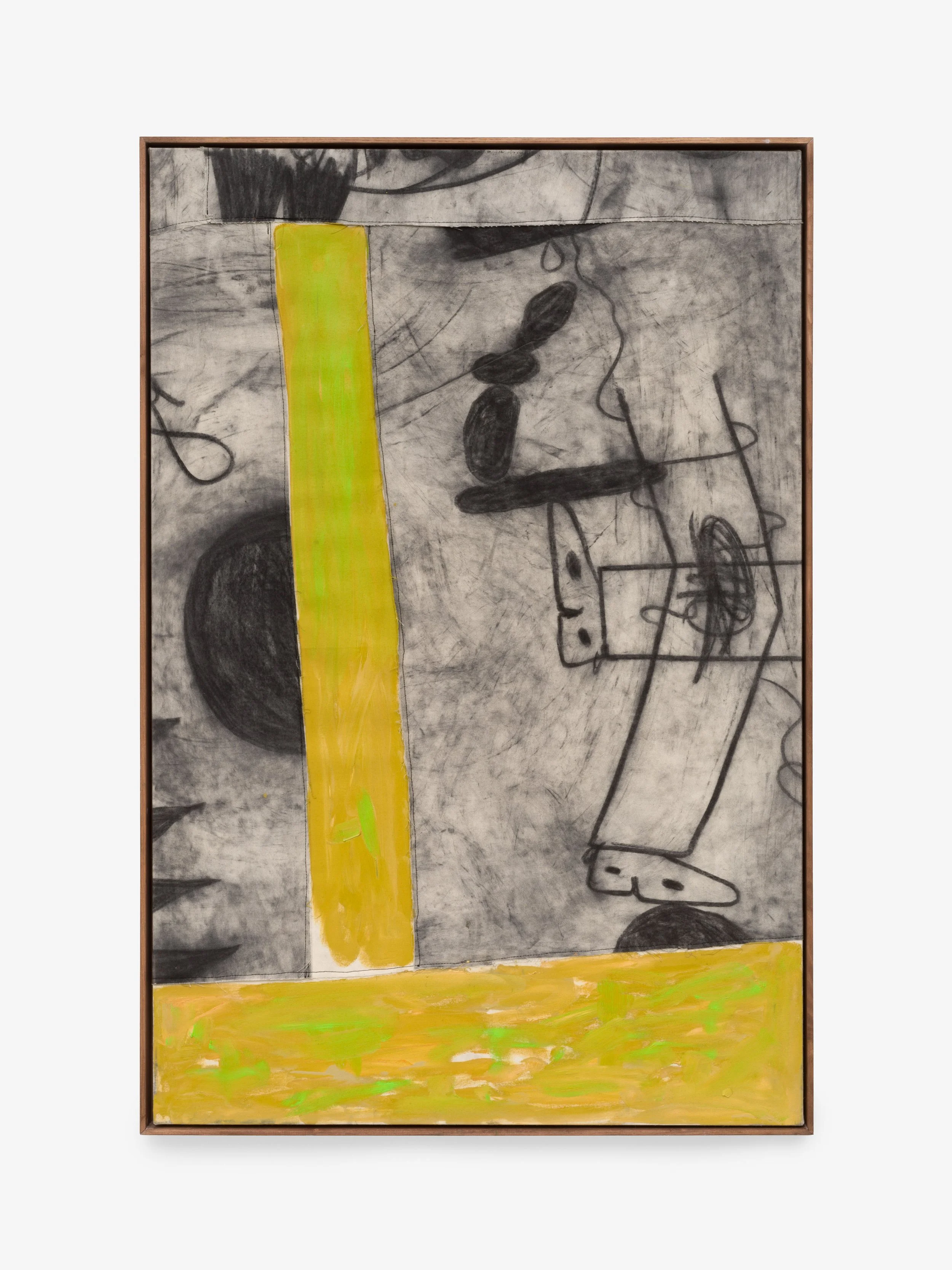 Jan Zöller,
unusual reorganisations, 2025,
Charcoal and oil on sewn canvas,
47 1/4 x 311/2 in,
120 x 80 cm