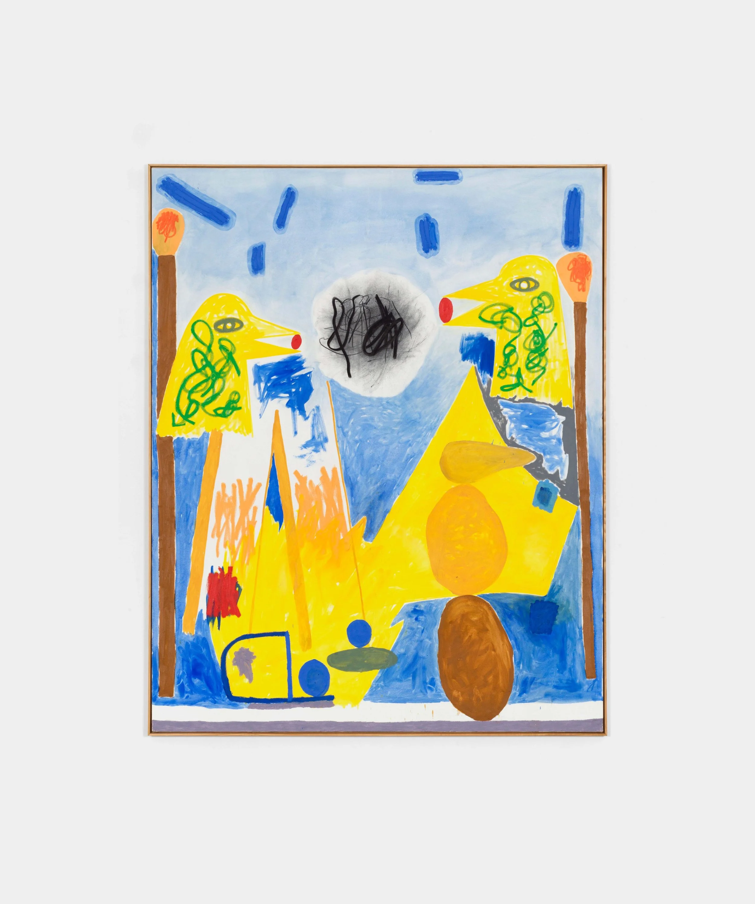 Jan Zöller, It's not possible to talk about something that only exists as a SPIRIT, 2021
Oil paint, acrylic, oil stick, charcoal, pencil on canvas,
200 x 160 cm
