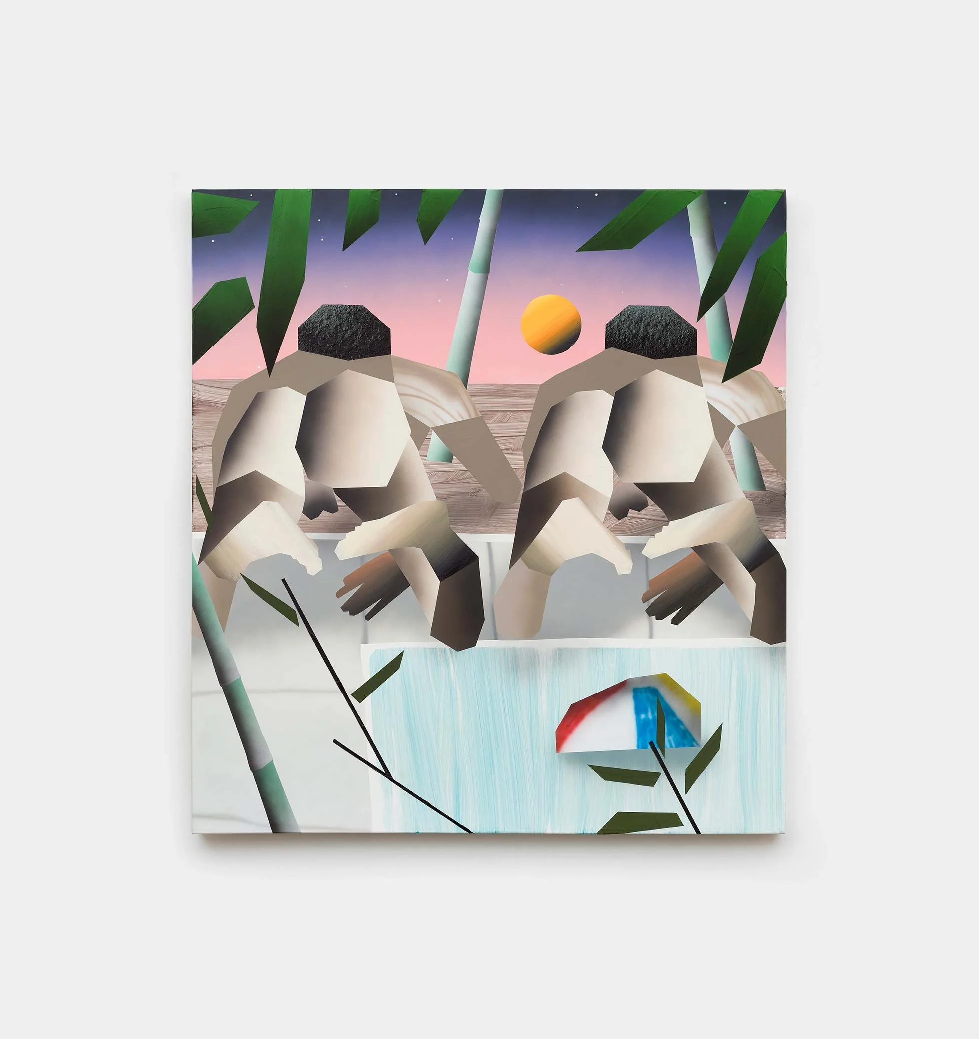 Brandon Lipchik,
Moonrise, 2021,
Acrylic airbrush, oil and mixed media on canvas, 200 × 180 × 10 cm