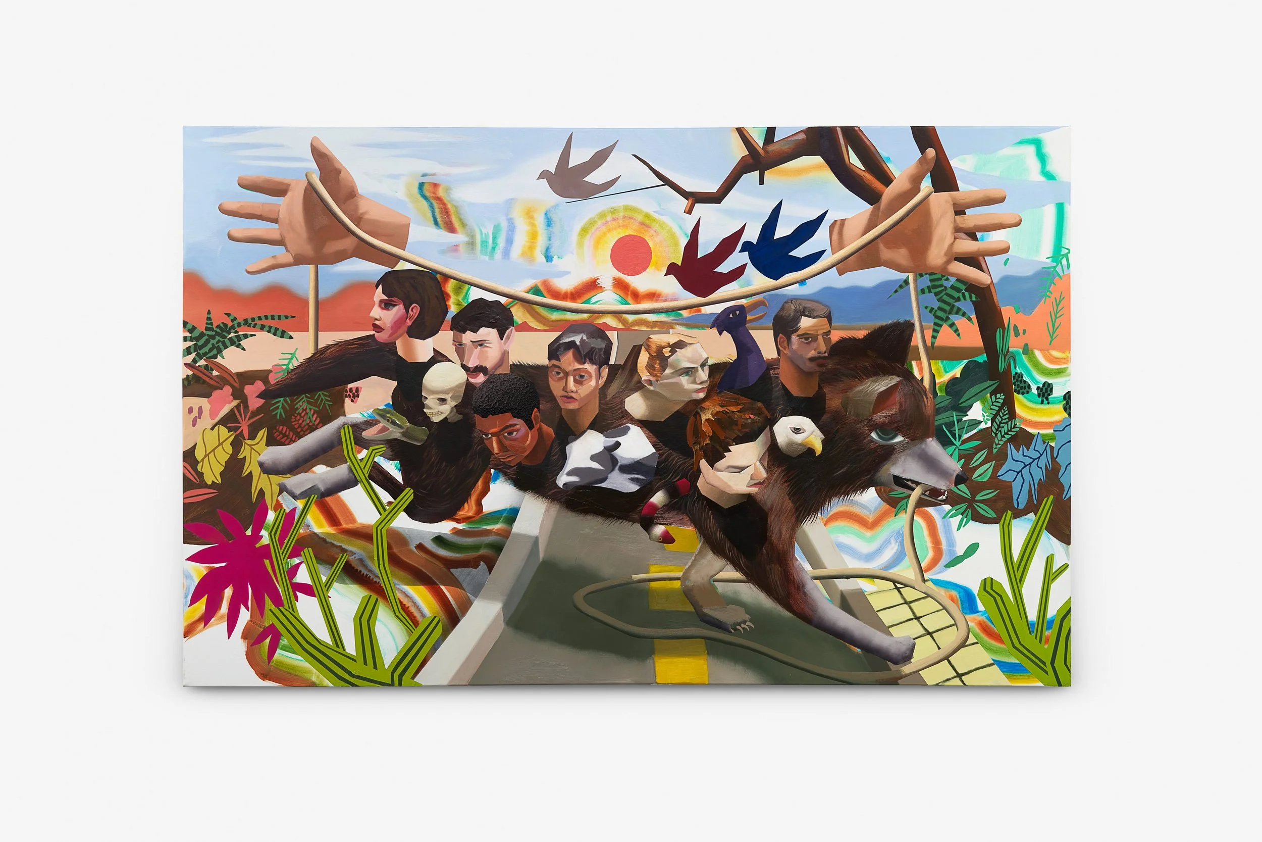 Brandon Lipchik,
Community Road Crossing, 2025,
Acrylic and oil on canvas,
90 1/2 × 57 1/8 in,
230 x 145 cm