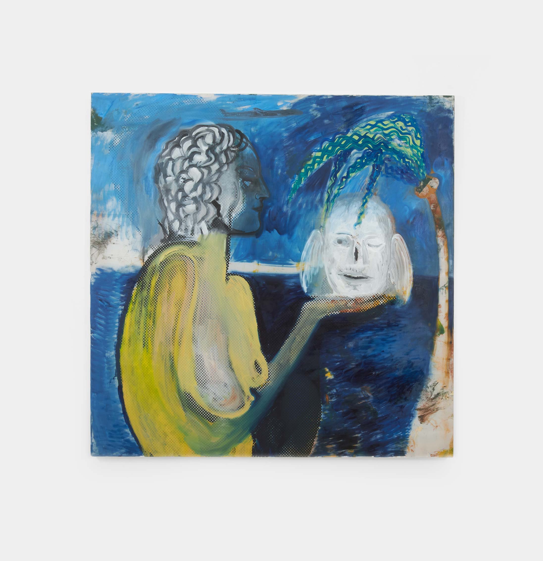 Filip Henin, Mother's Wish, 2022,
Oil on printed polyester,
160 x 160 cm
