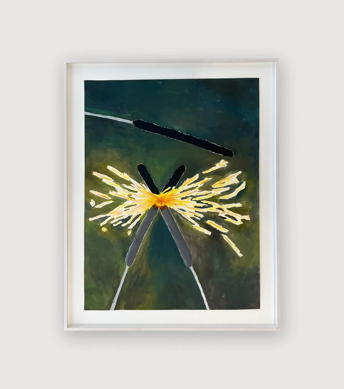 Jan Zöller, Wunderkerze (accept & resist), 2026, Oil on paper, 47 x 62 cm
