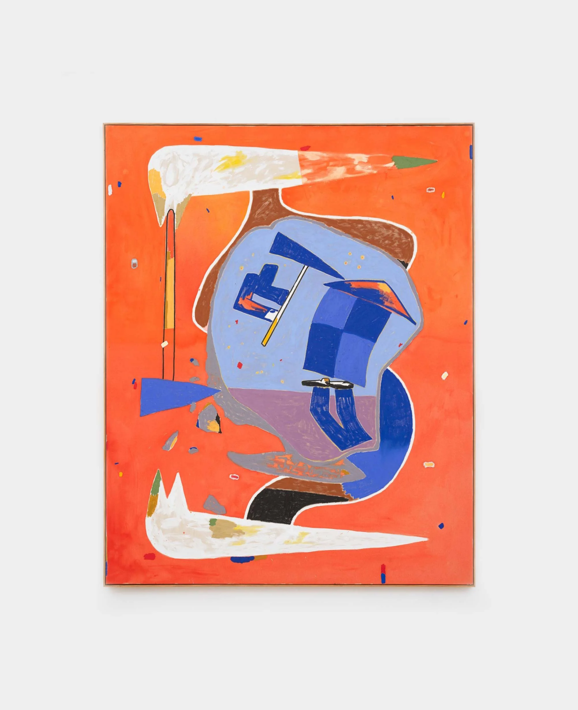 Jan Zöller, Working on a dream, 2019,
Acrylic, oil based colored pencil, charcoal and pastels on canvas,
250 x 200 cm