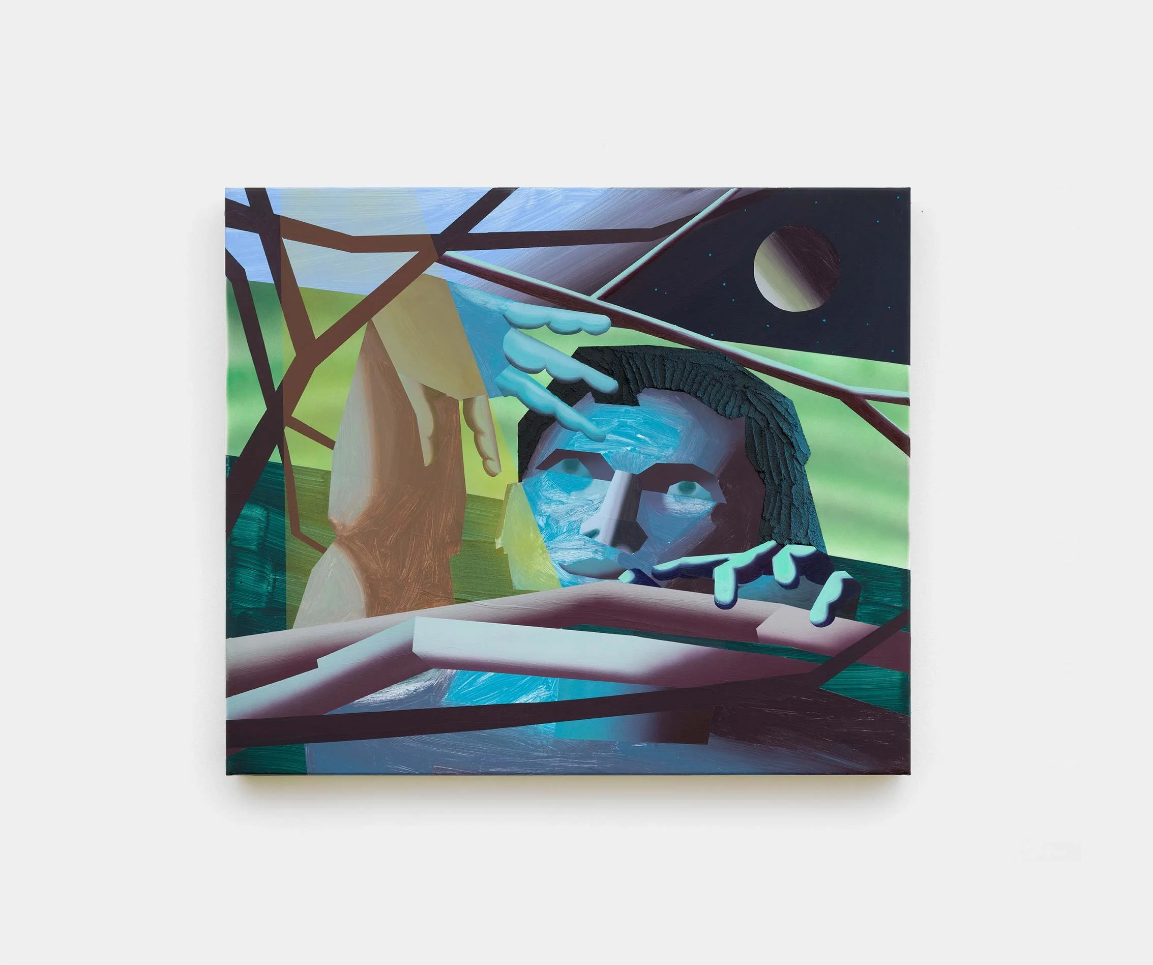 Brandon Lipchik,
Looking through yellow light, 2022,
Oil and acrylic paint on canvas,
101 x 117 cm