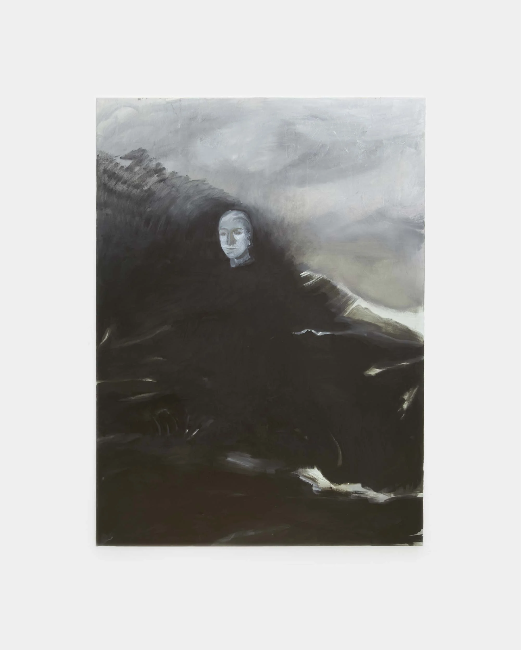 Filip Henin, Schwebender Kopf, 2022, Oil on canvas, 200 x 160 cm