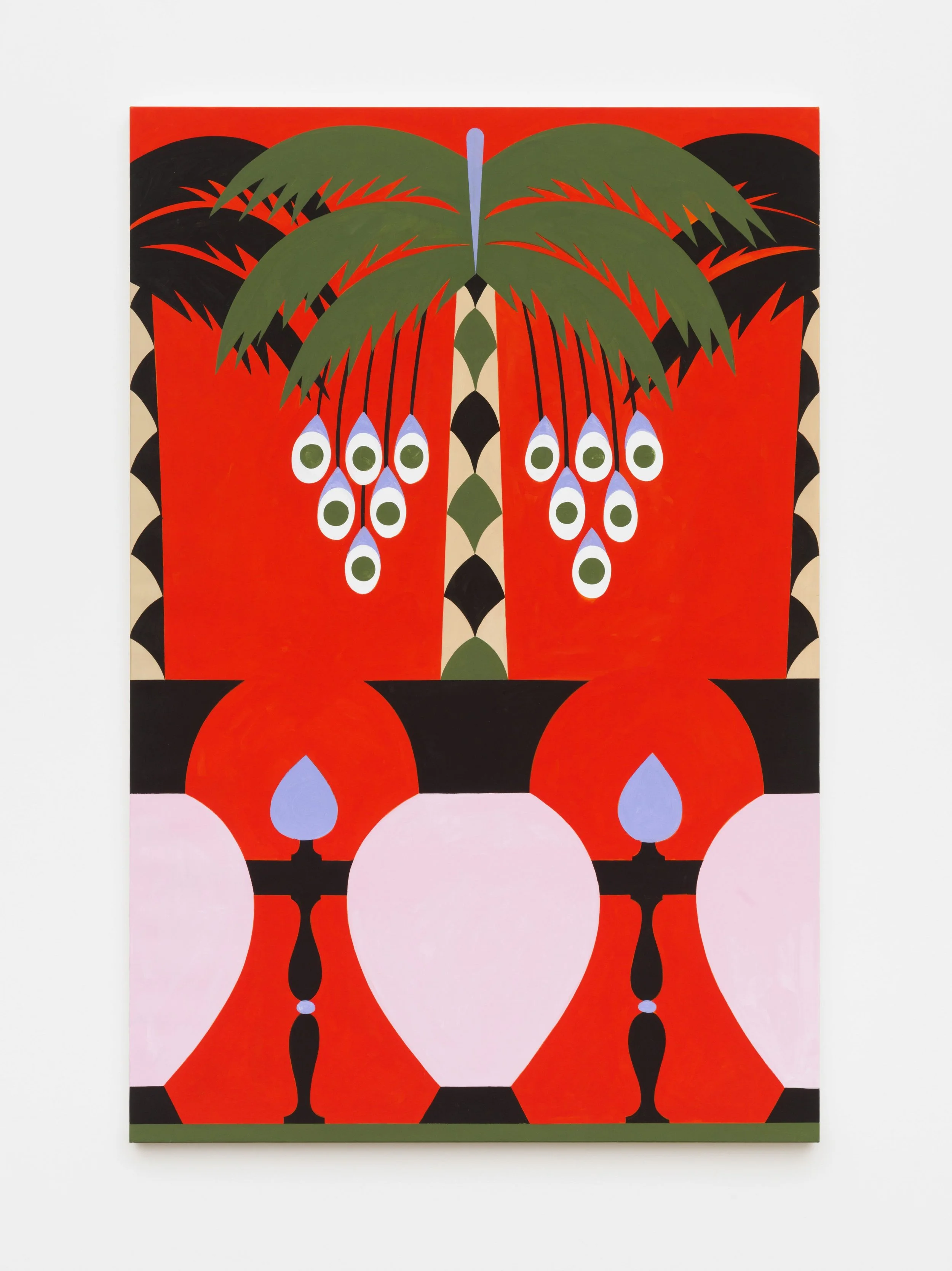 Three Palms #2, 2023, Vinylic emulsion on linen, 150 x 100 cm
