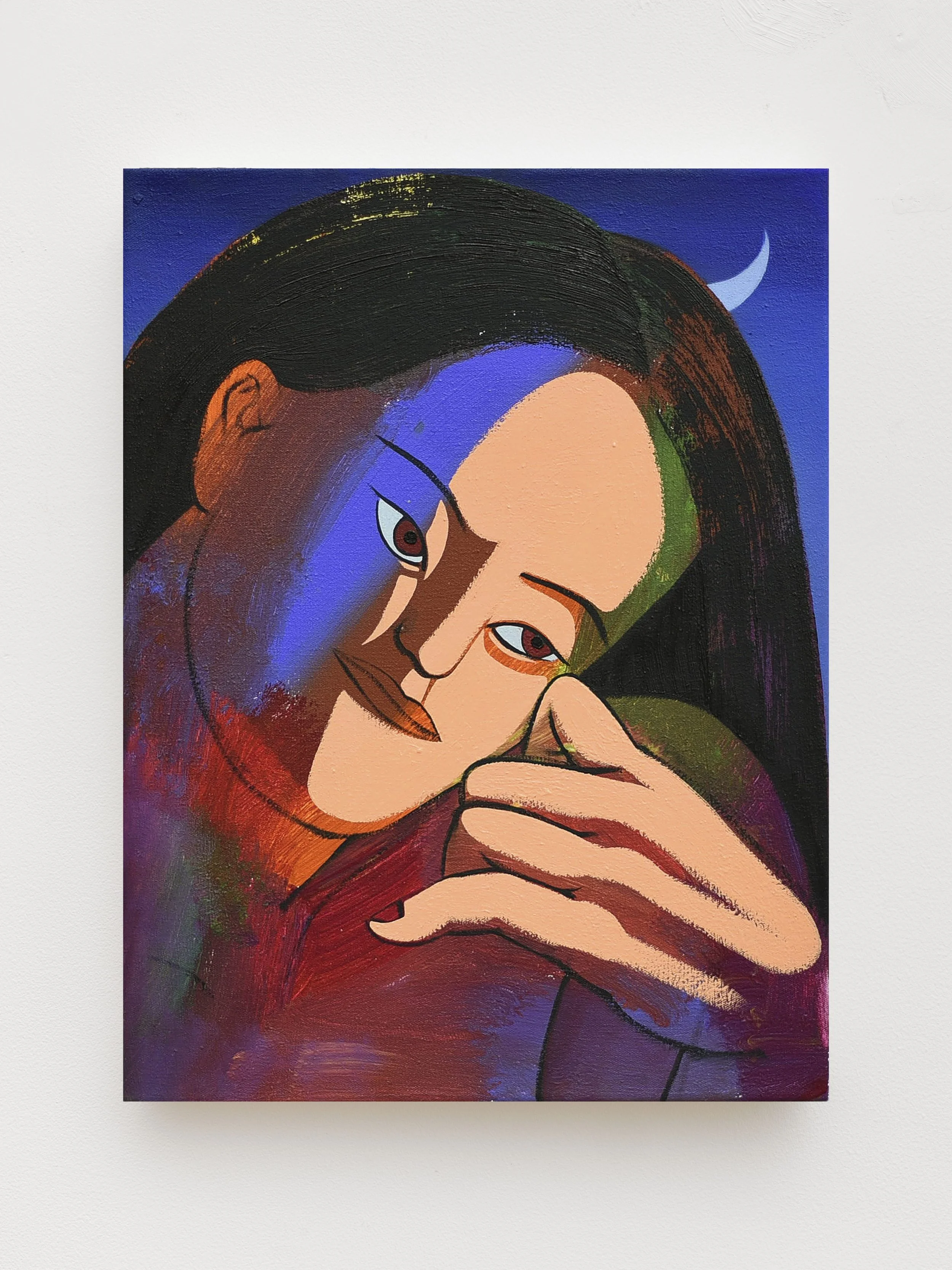 Nam Kim,
Mean Moon, 2024,
Acrylic and oil on canvas,
40 × 30 cm