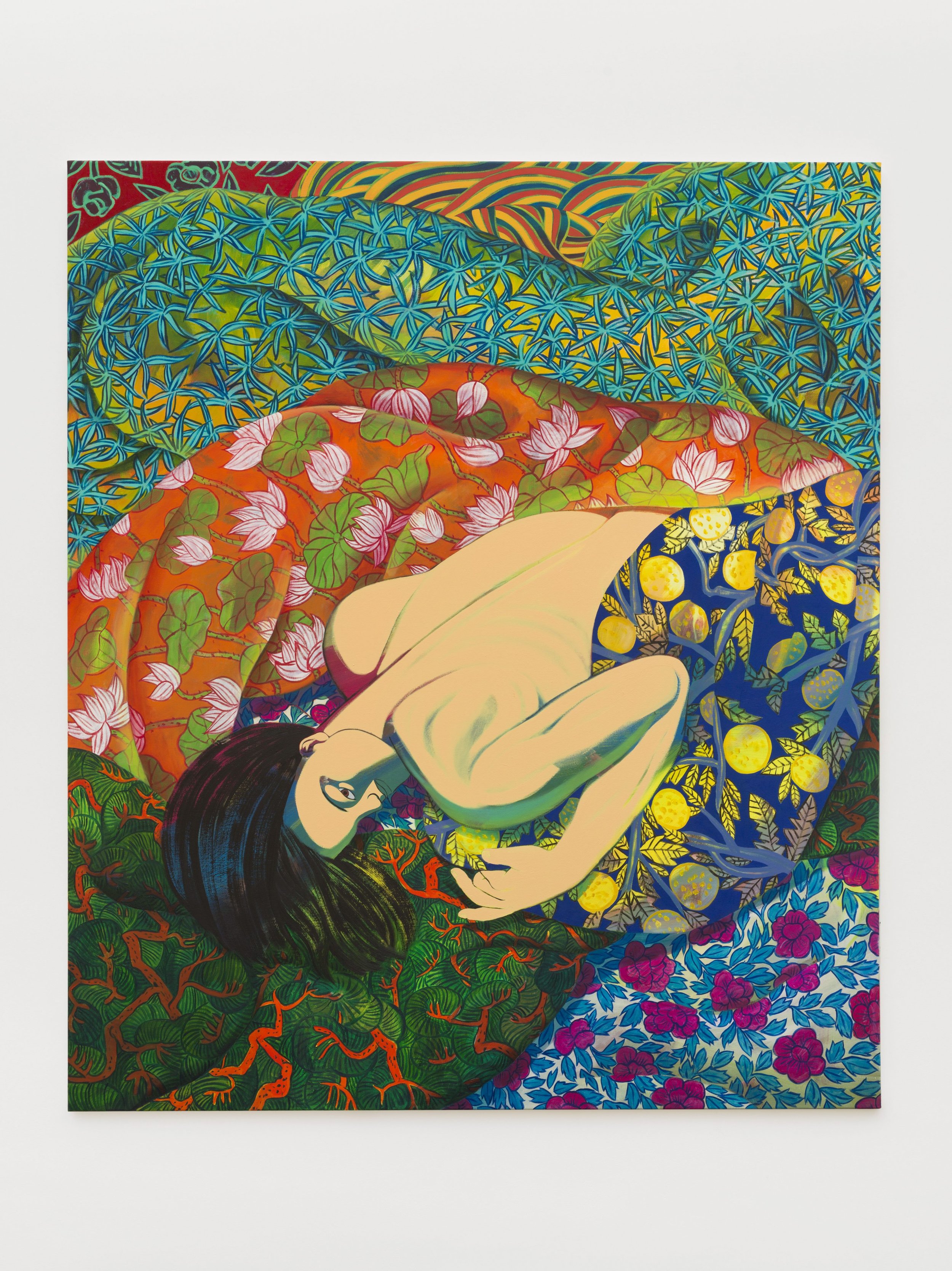 Nam Kim,
Like swimming, 2023,
Acrylic and oil on canvas,
175 x 150 cm