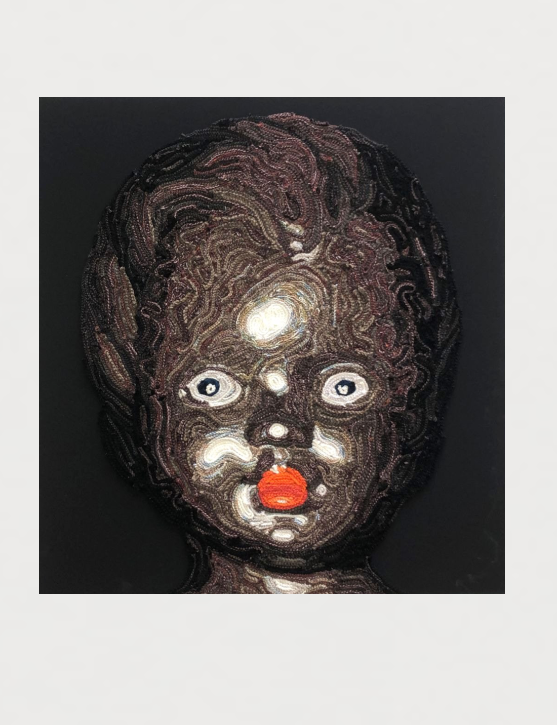Kensise Anders,
Entry Void III, 2024,
Acrylic and cotton crochet threads on canvas,
95 × 90 cm