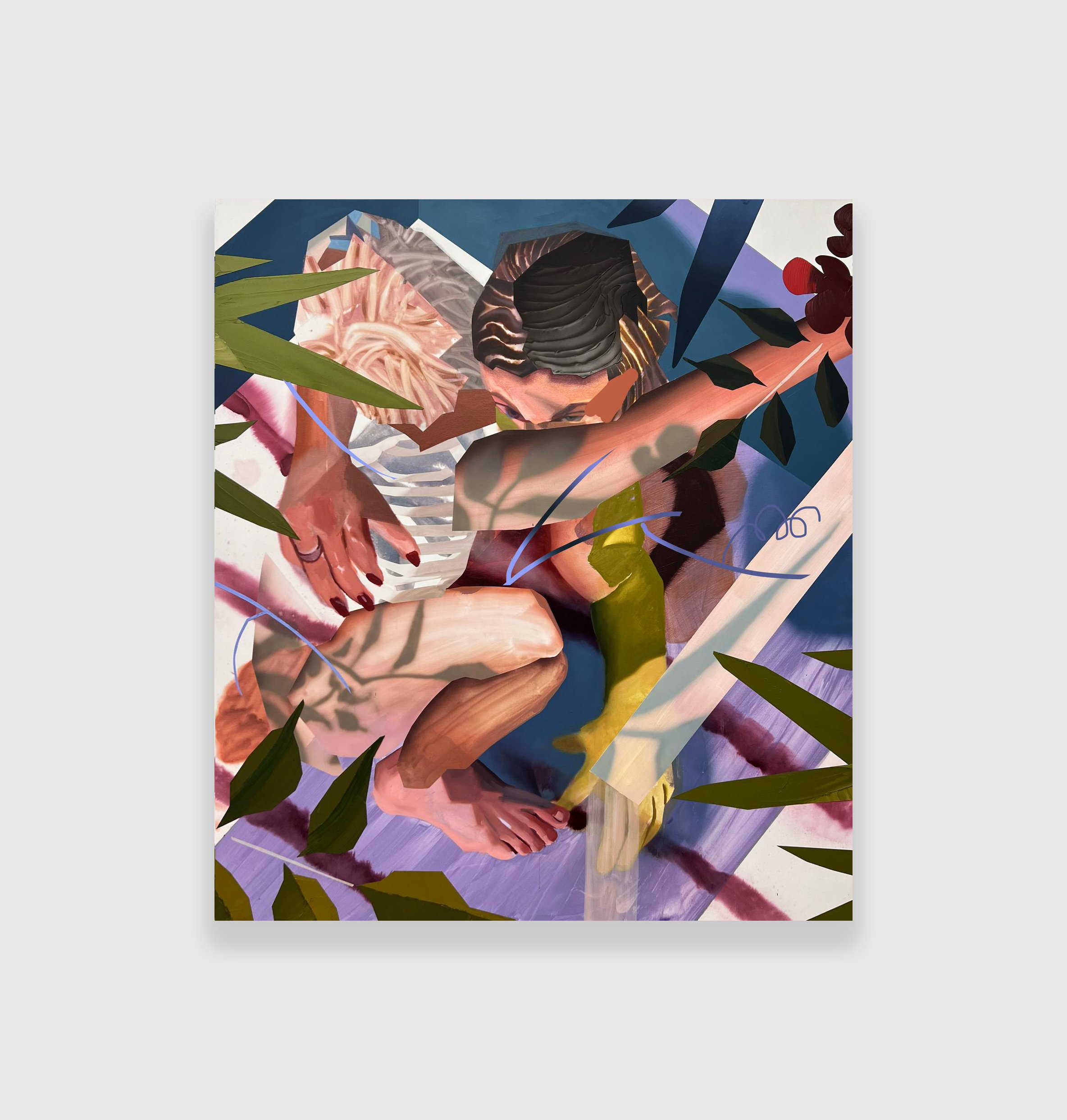 Brandon Lipchik,
Untitled (figures hugging), 2024,
Oil on canvas,
200 x 177 cm