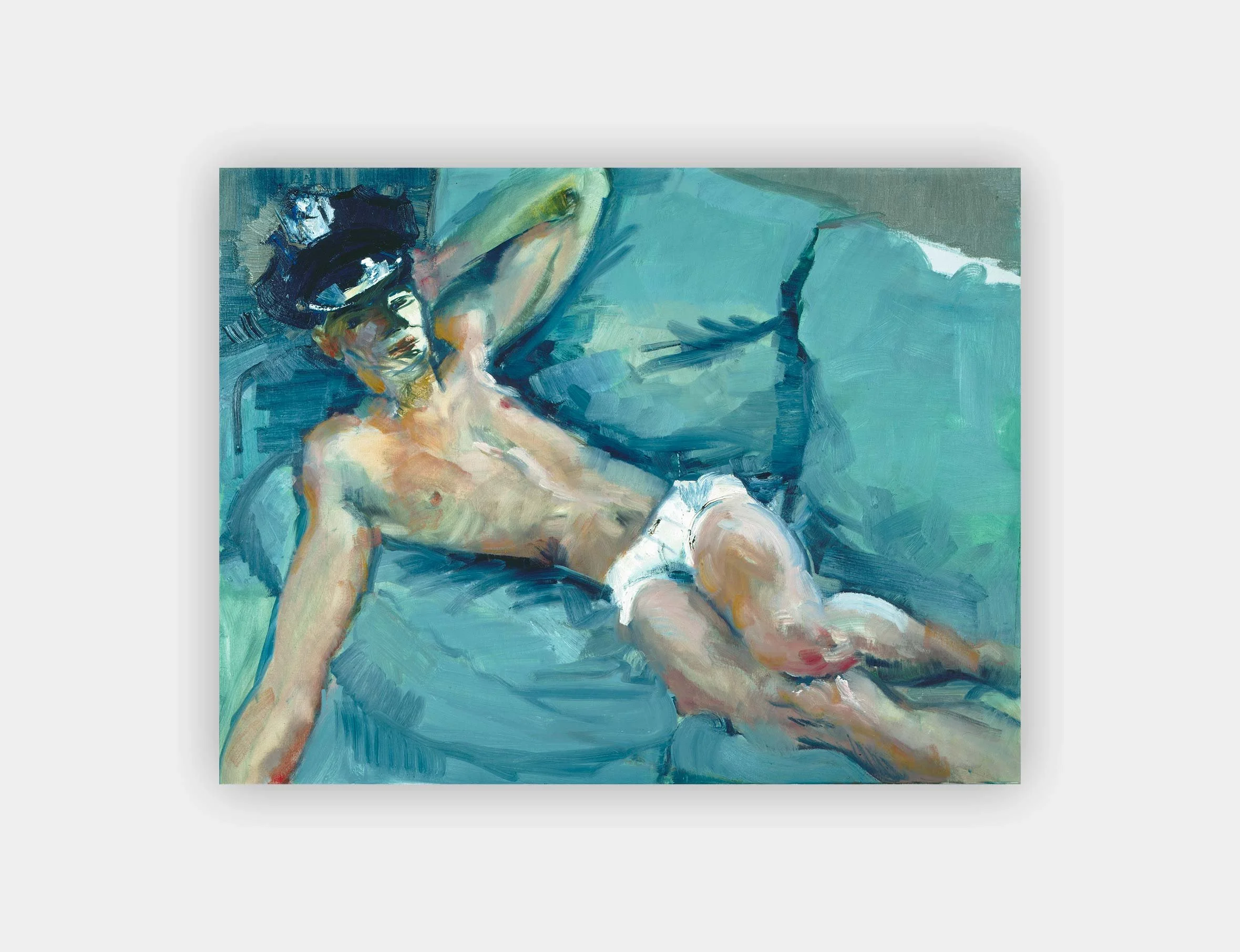 Rainer Fetting, Cop Relaxing (Sebastian), 2004,
Oil on canvas 100 x 130 cm
