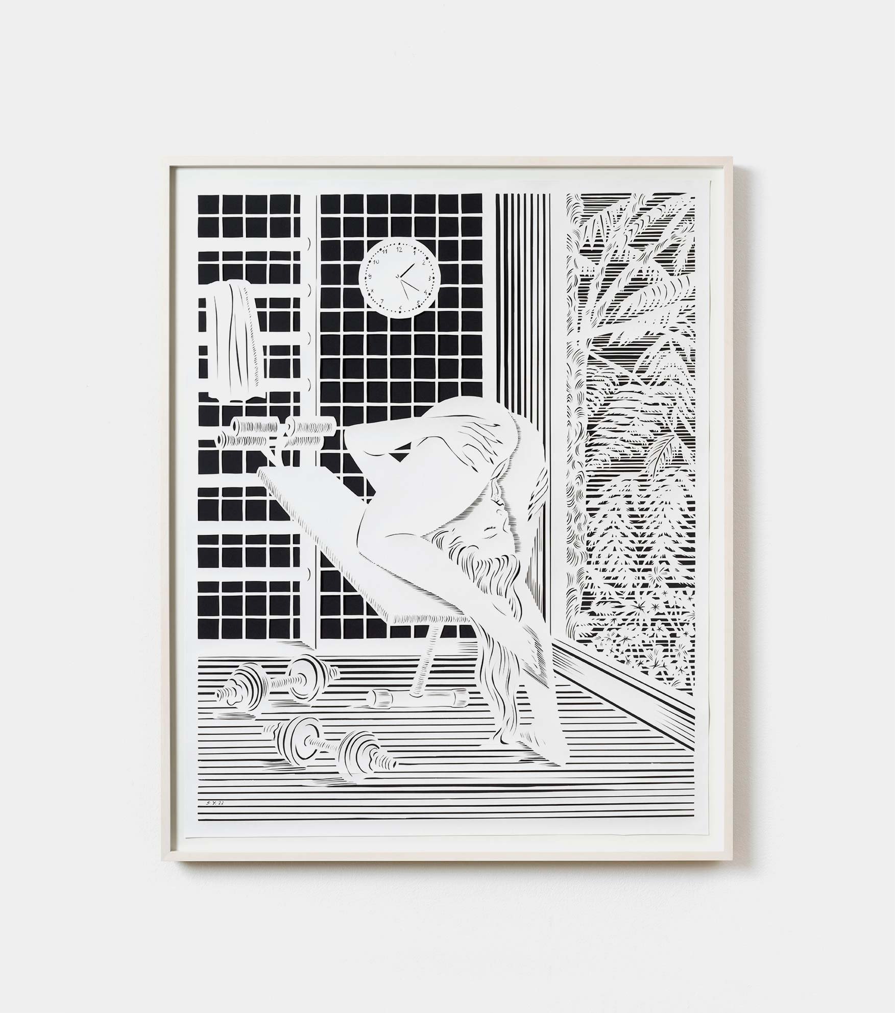 Sonja Yakovleva, Work out for one, 2022,
Papercut,
100 × 80 cm