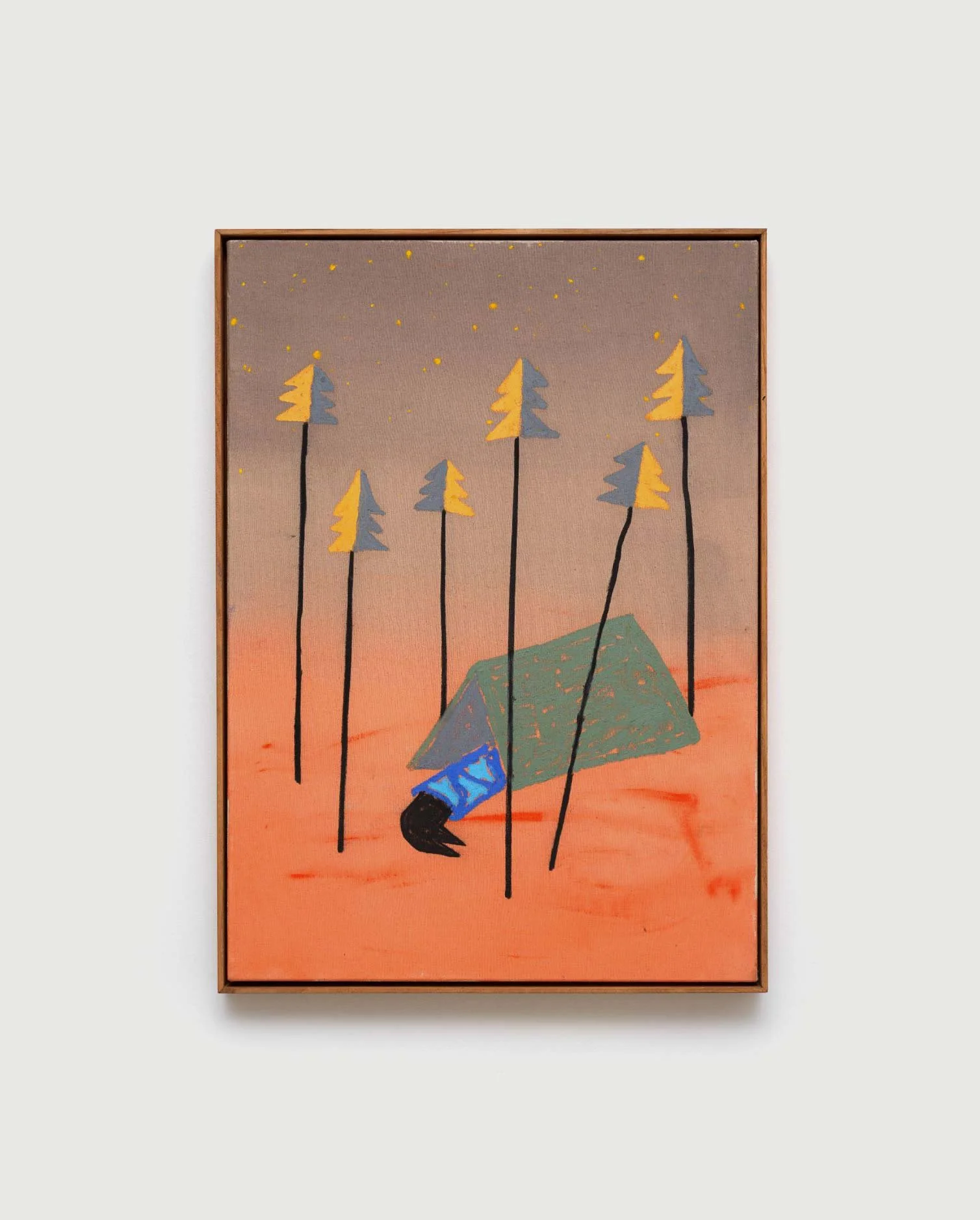 Jan Zöller, Vacation, 2019,
Acrylic, oil based coloured pencil, charcoal and pastels on canvas
70 x 50 cm