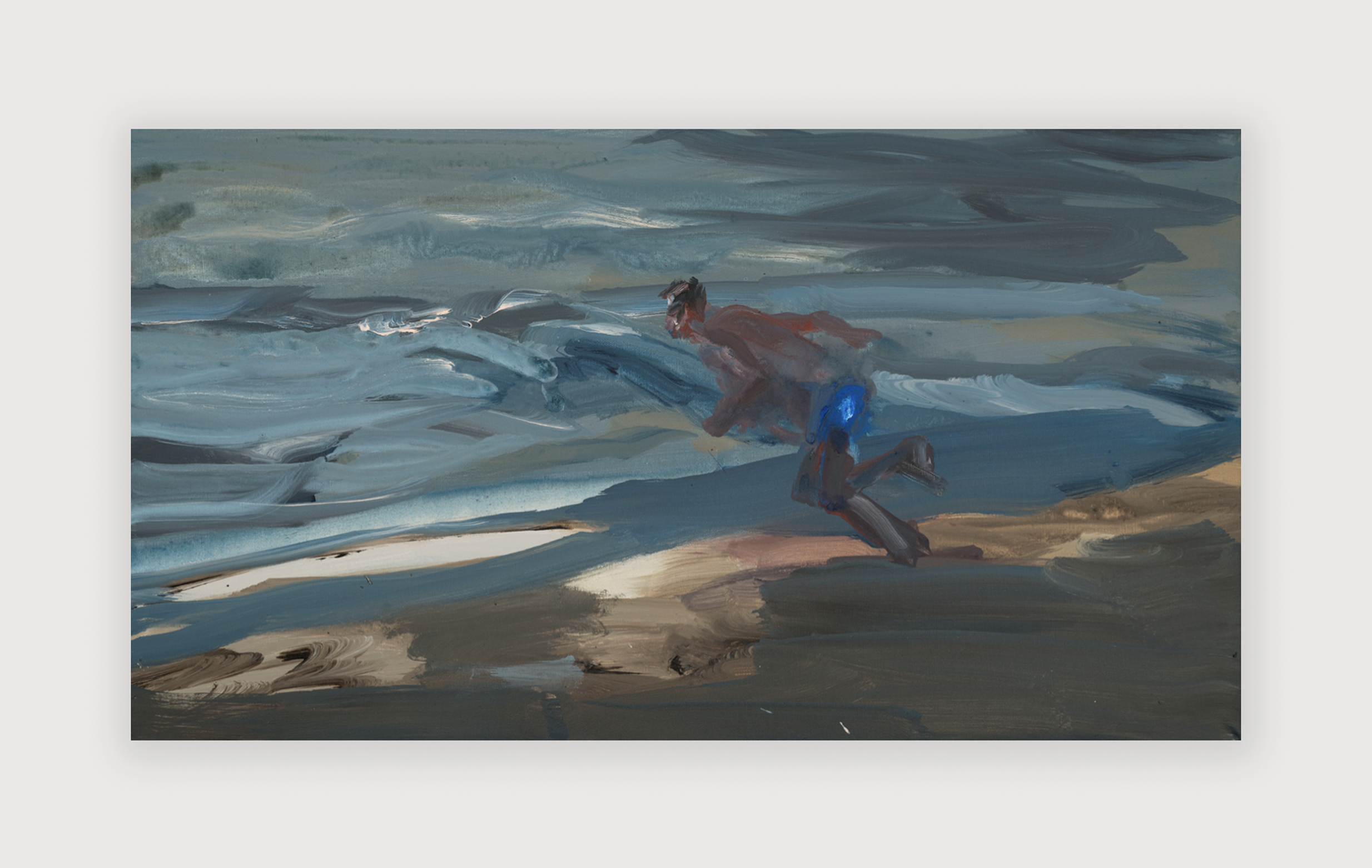 Rainer Fetting, Lauf ins Meer, 2018, Acrylic on canvas, 50 x 90 cm