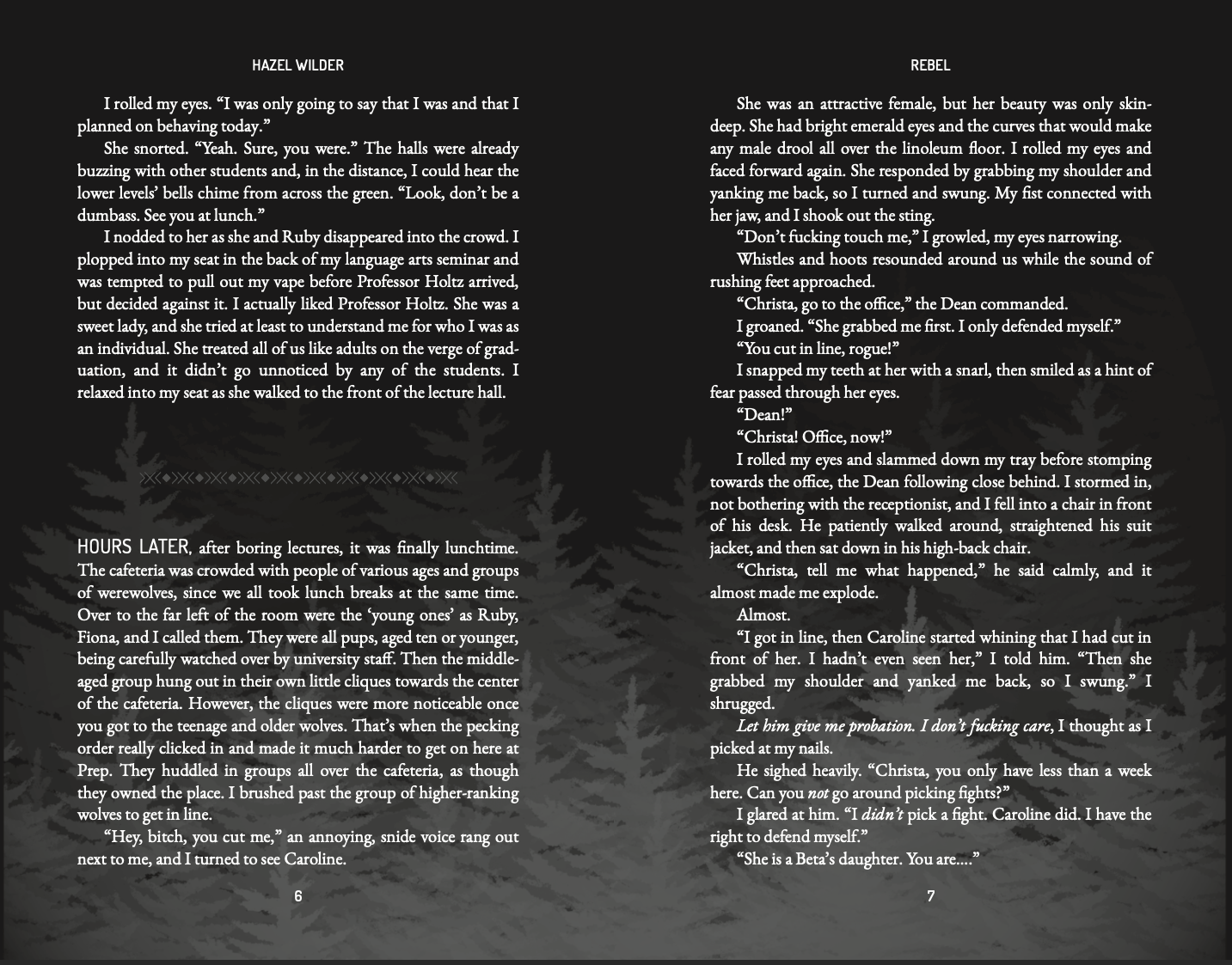 Rebel (Collector's Edition) Sample Page with Dinkus