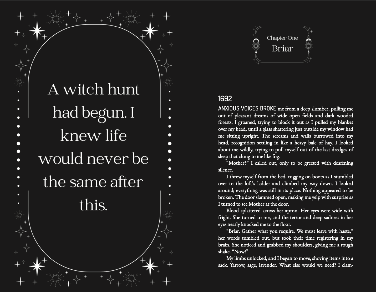 Blood Moon by Hazel Wilder Chapter Heading Sample Page