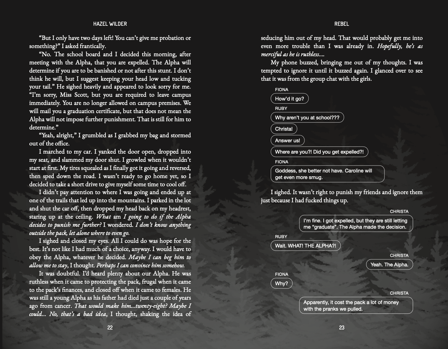 Rebel (Collector's Edition) Sample Page with Text Messages