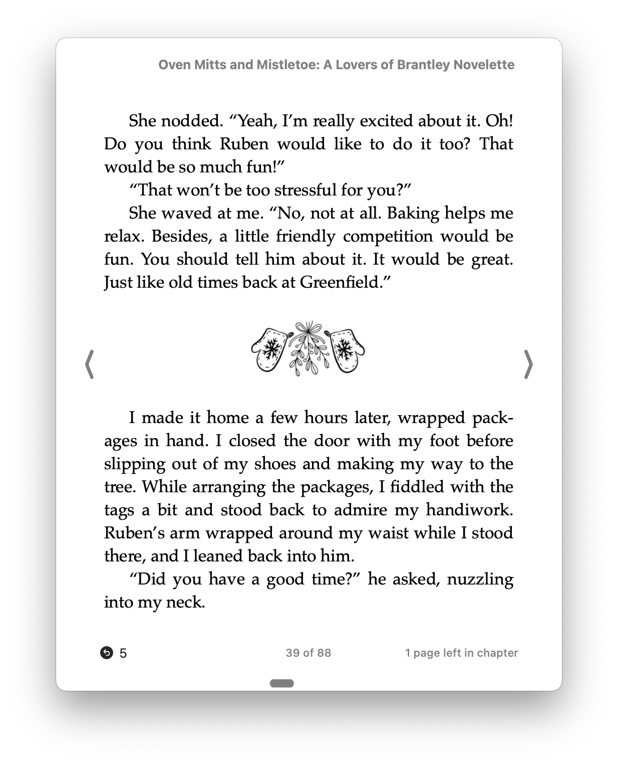 Oven Mitts and Mistletoe by Hazel Wilder eBook Sample Page with Dinkus