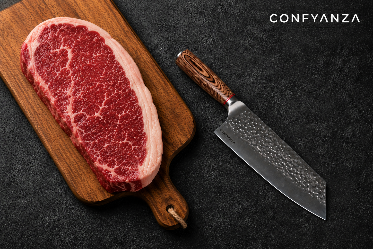 Confyanza 8" Angled Butcher Knife