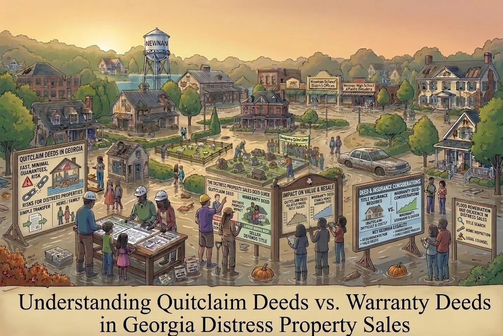 Understanding Quitclaim Deeds vs. Warranty Deeds in Georgia Distress Property Sales