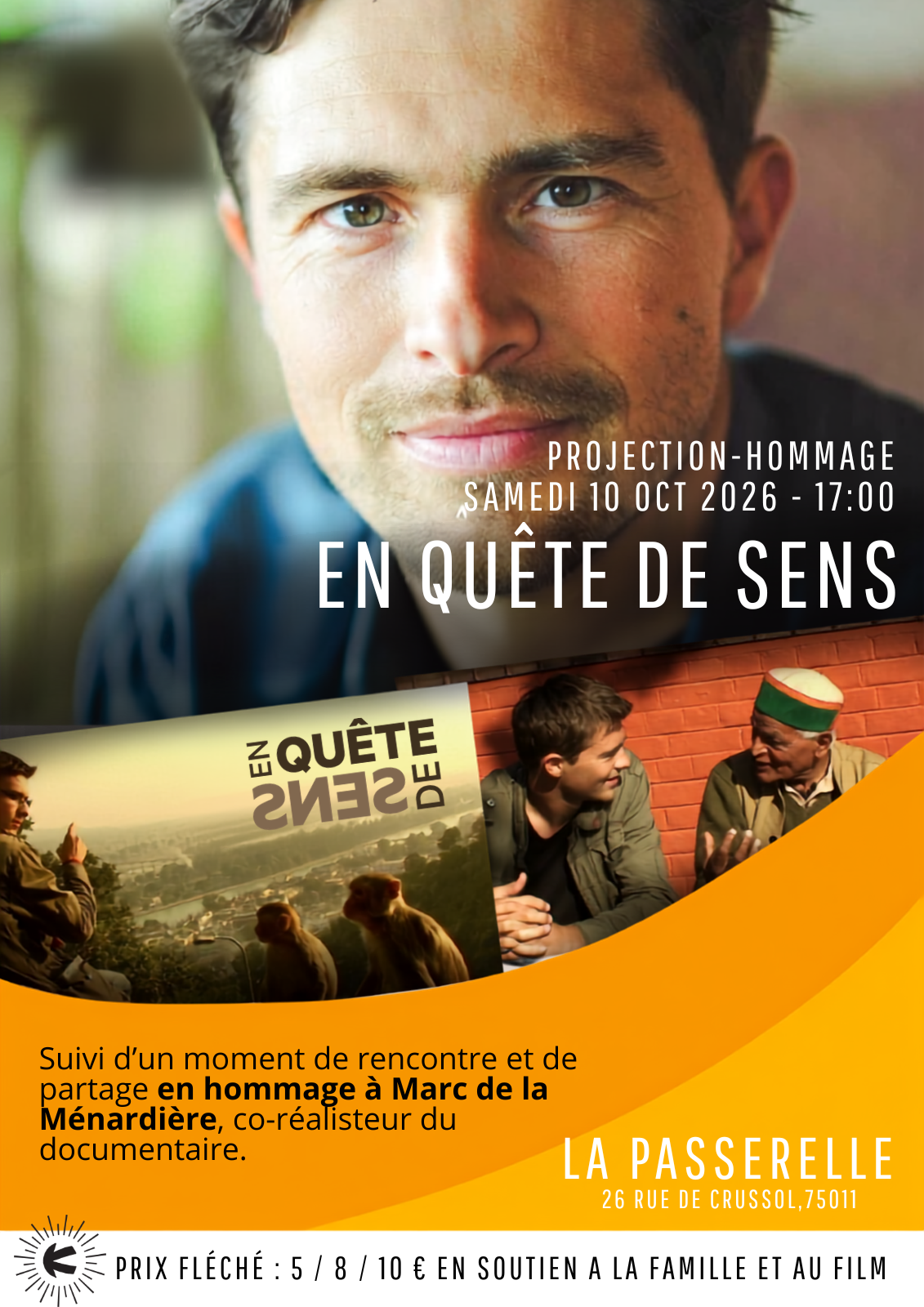 Projection & échanges : En Quête de Sens | Hommage à Marc de la Ménardière