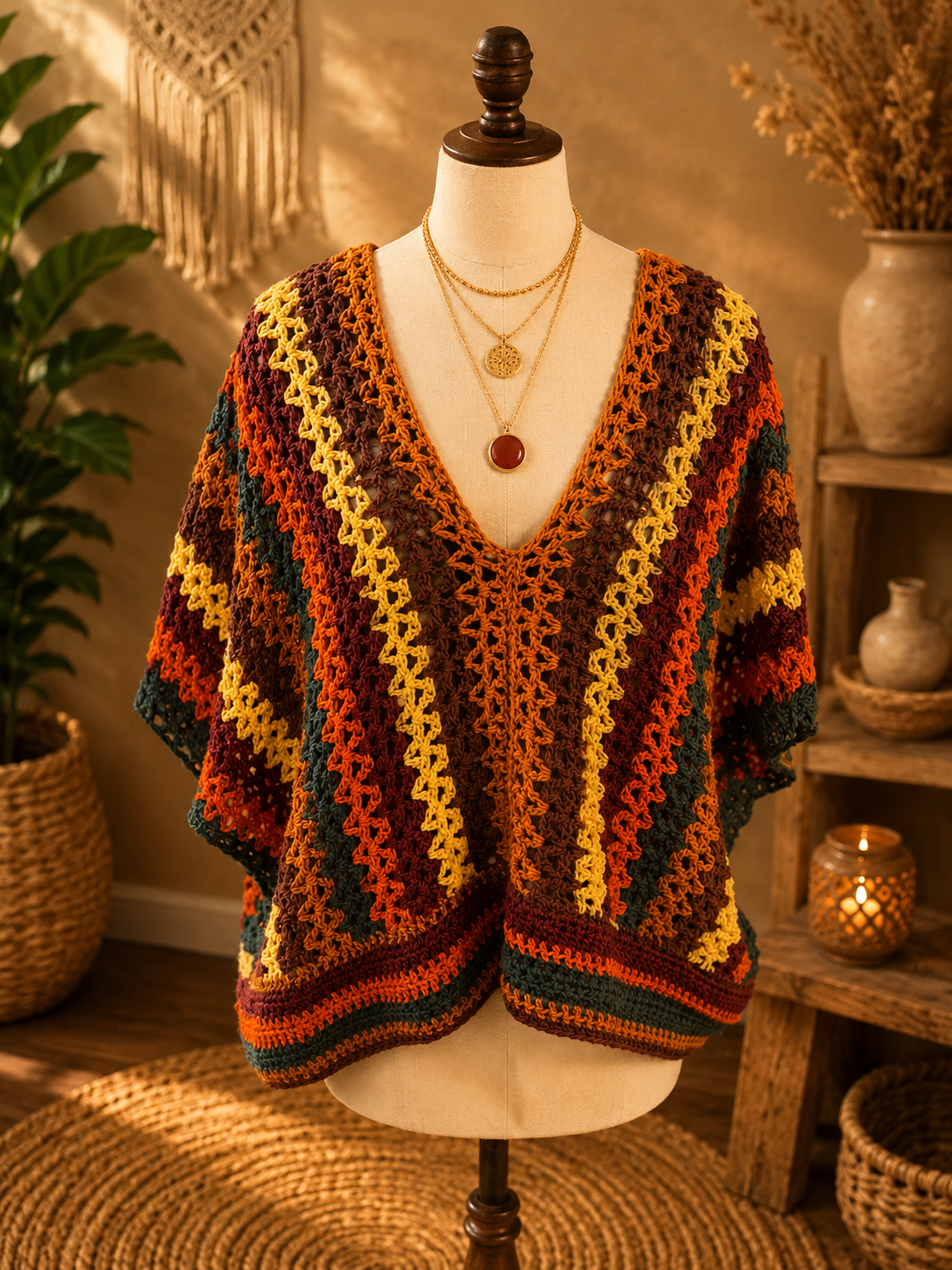 Wild Honey Crochet V-Neck
