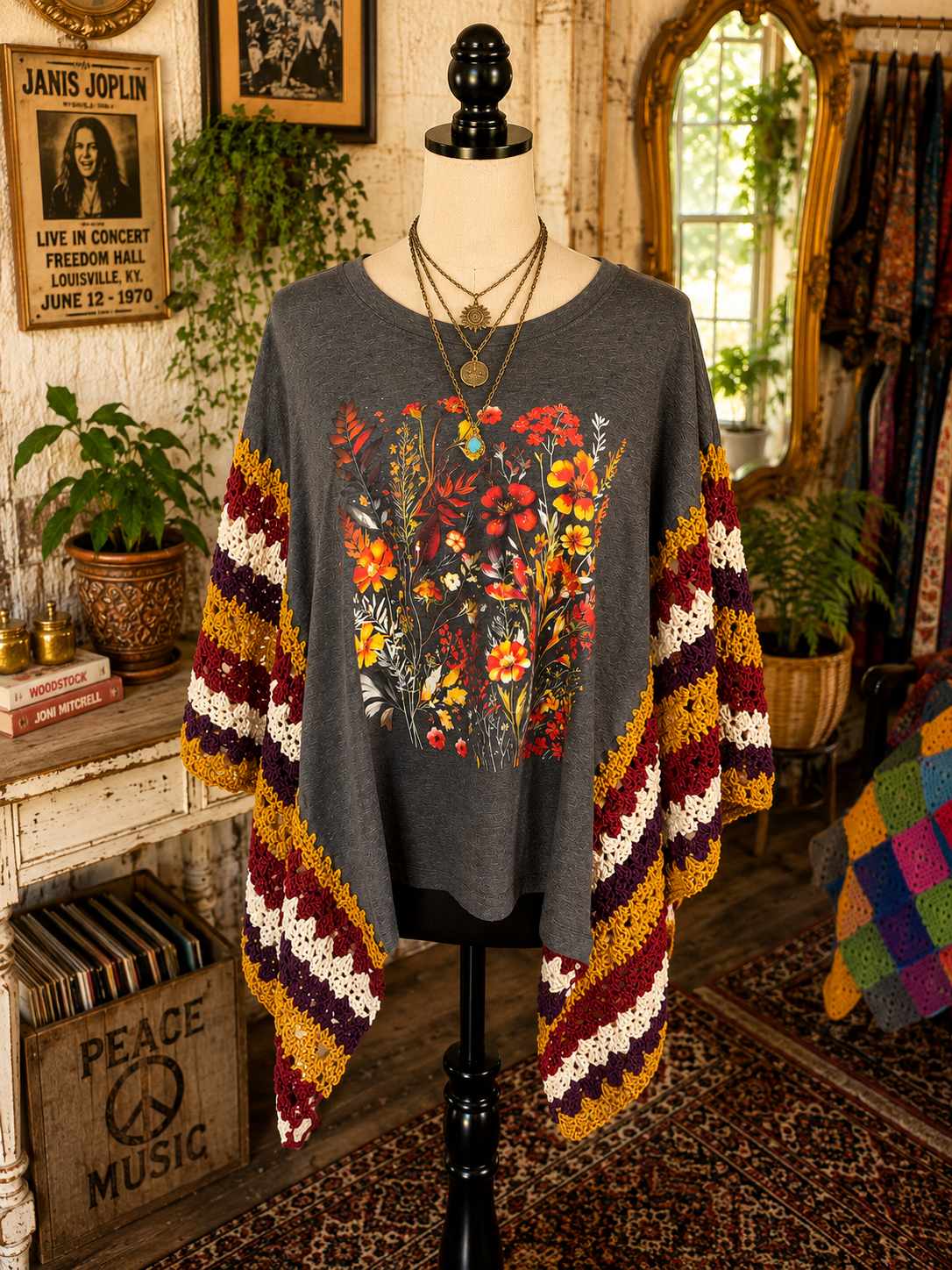 The Wandering Wildflower Crochet Poncho