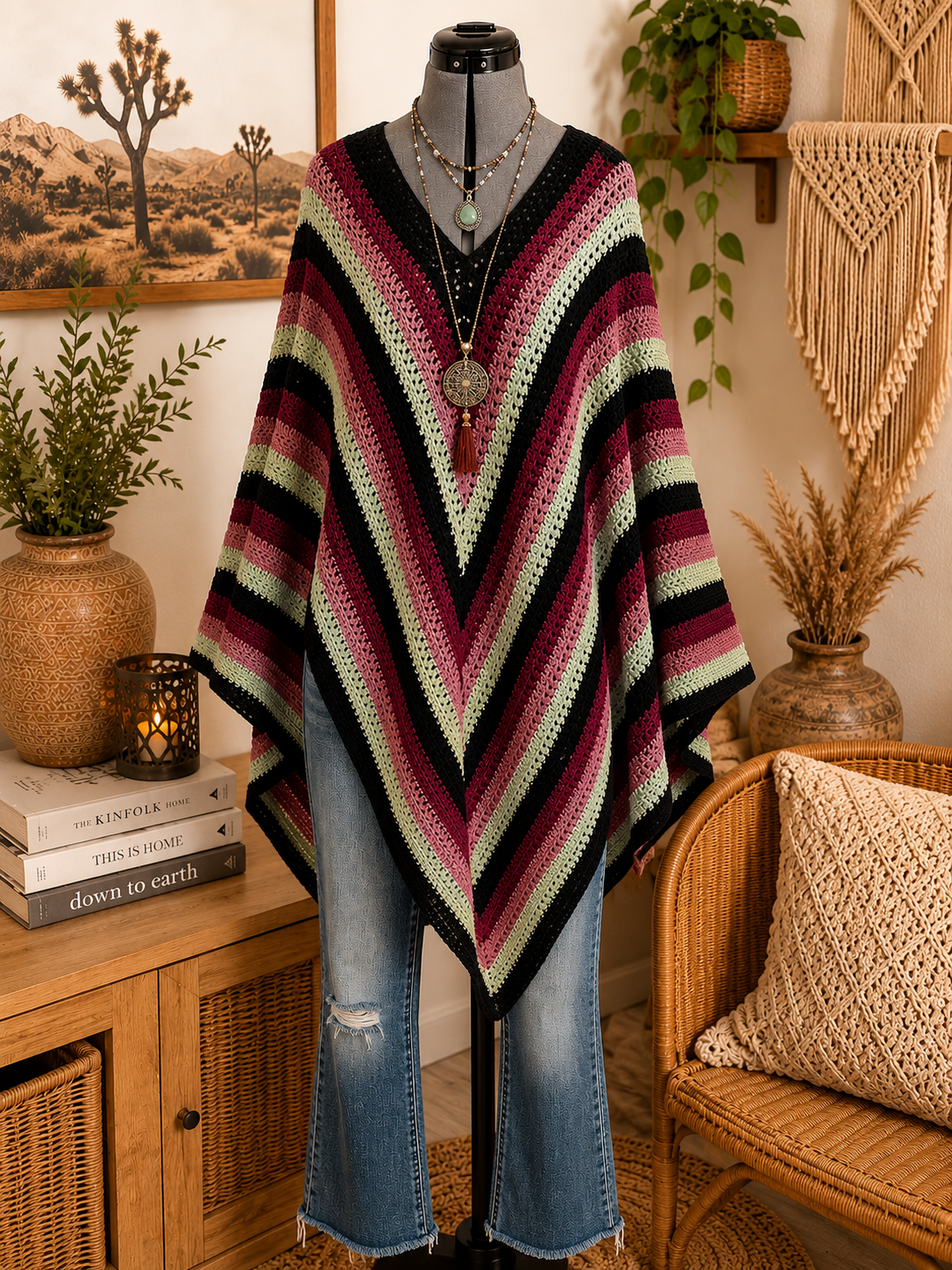 Wandering Rose Crochet Poncho