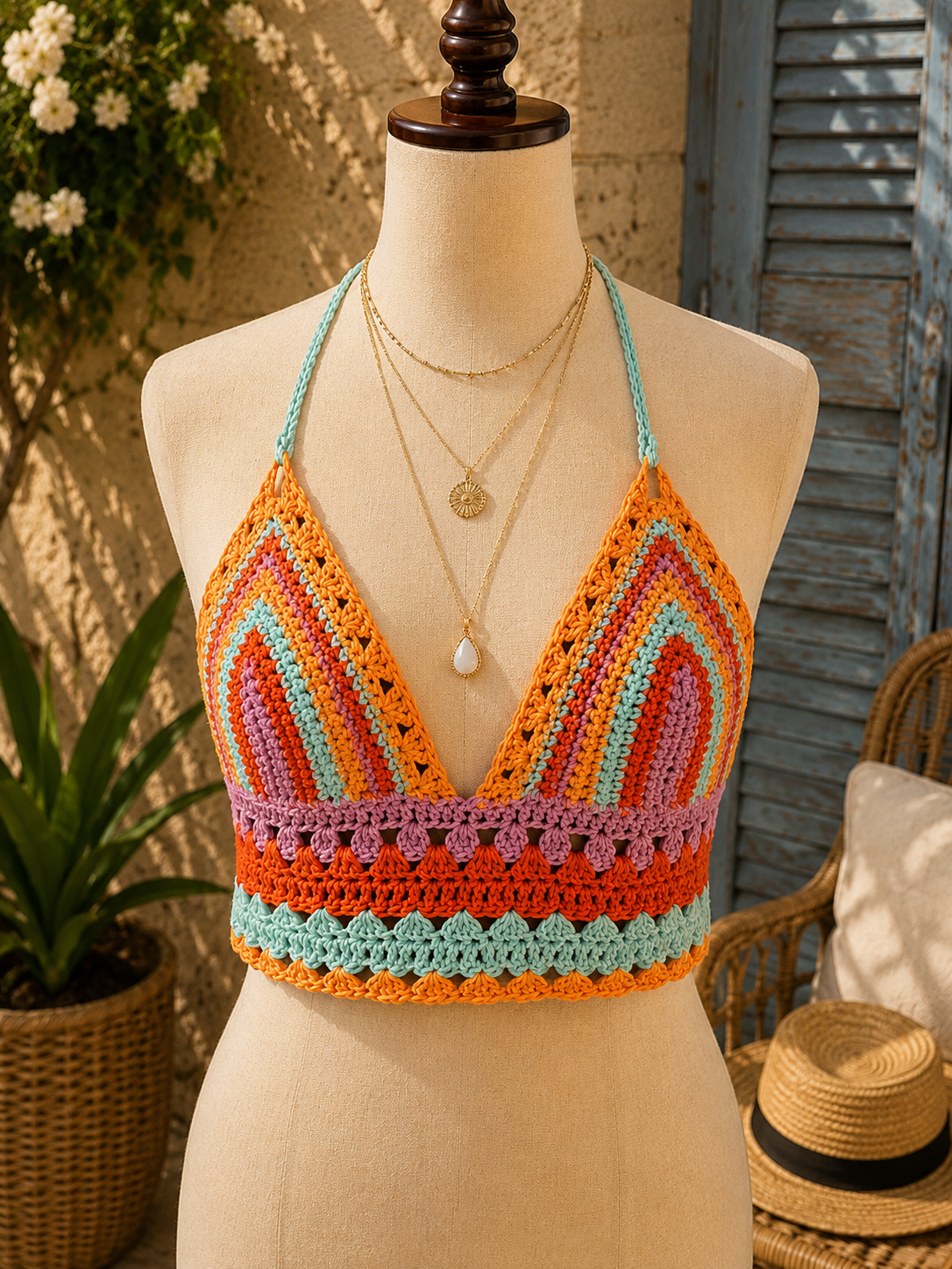 Sunset Sorbet Crochet Bralette