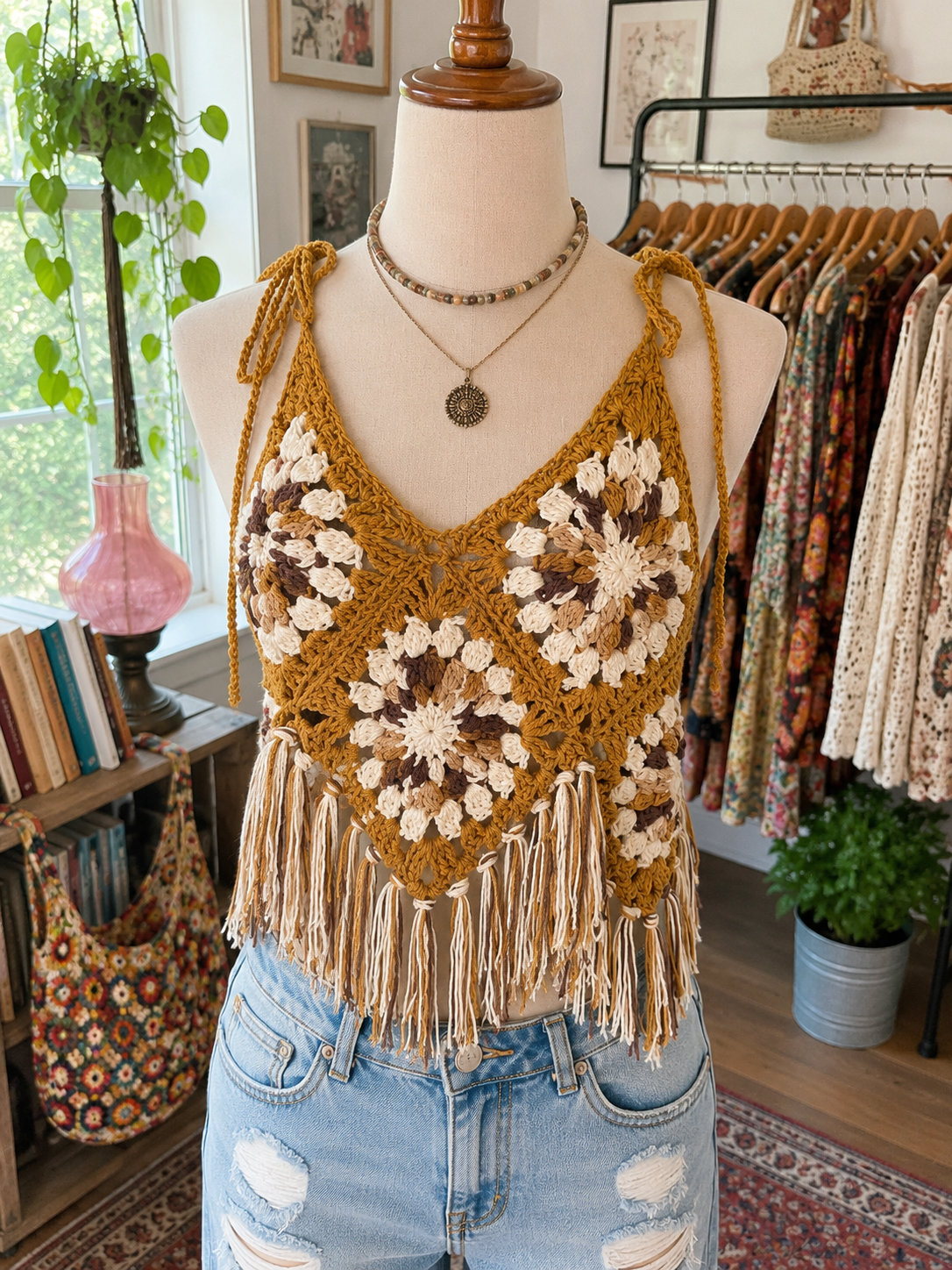 Golden Girl Crochet Crop Top