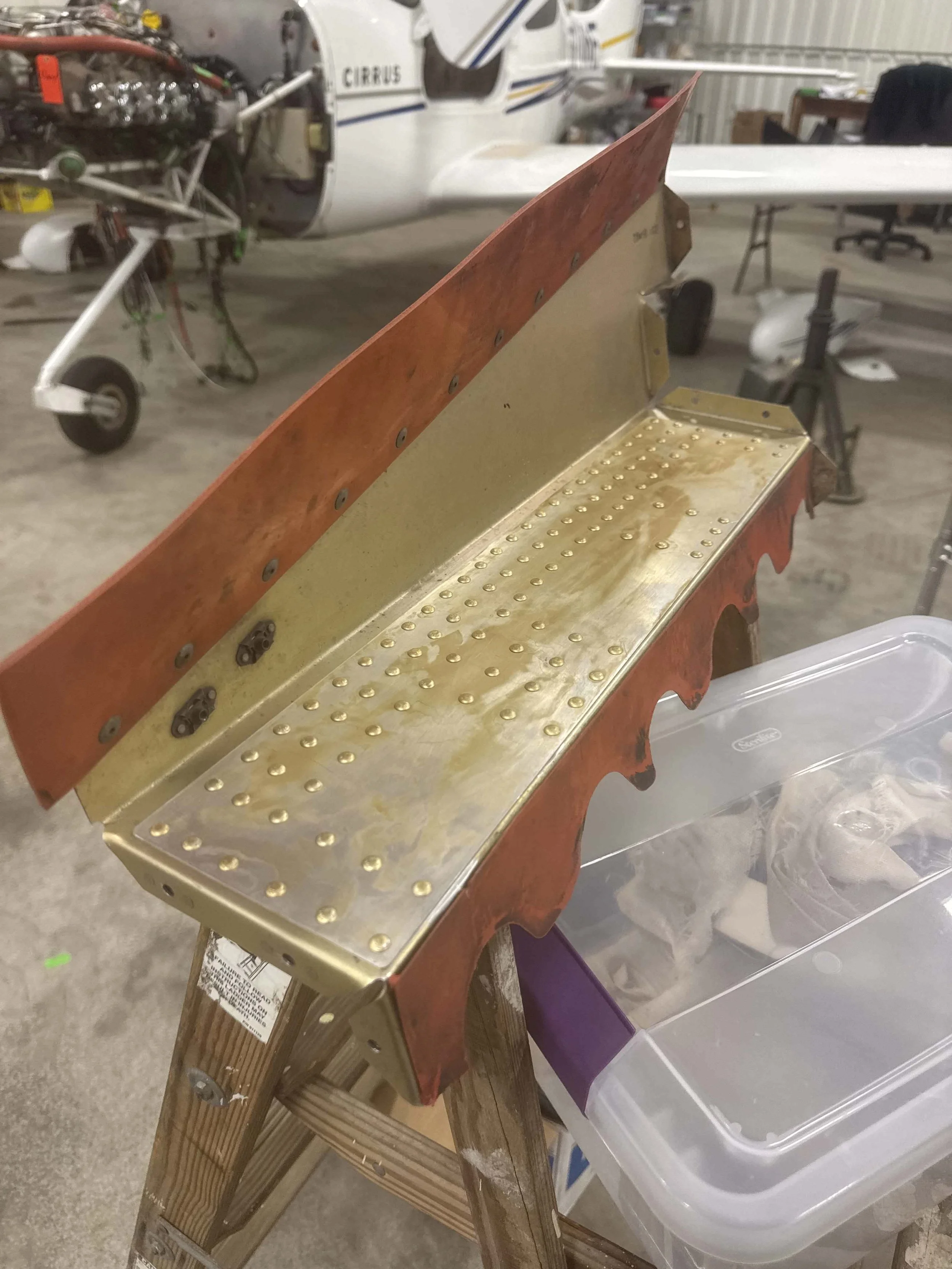 Repaired baffling from a Cirrus SR20.