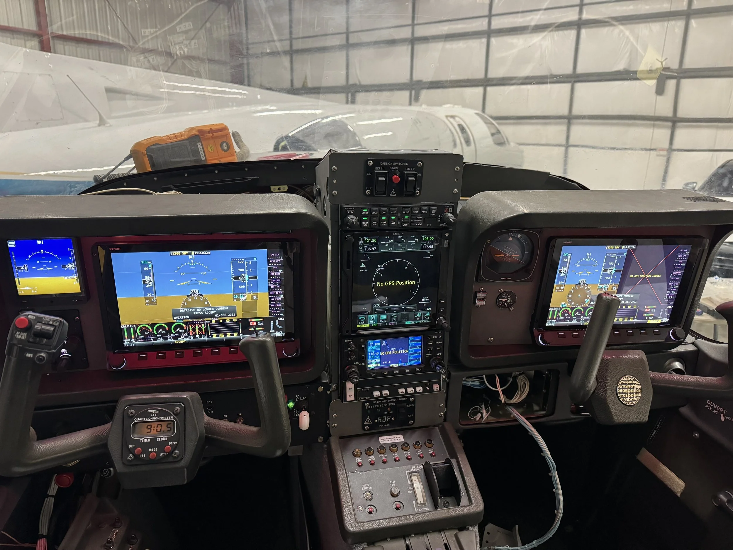 After picture of a Socata TB20 Trinidadad after installation of a Garmin 750XI and Dynon Skyview System.