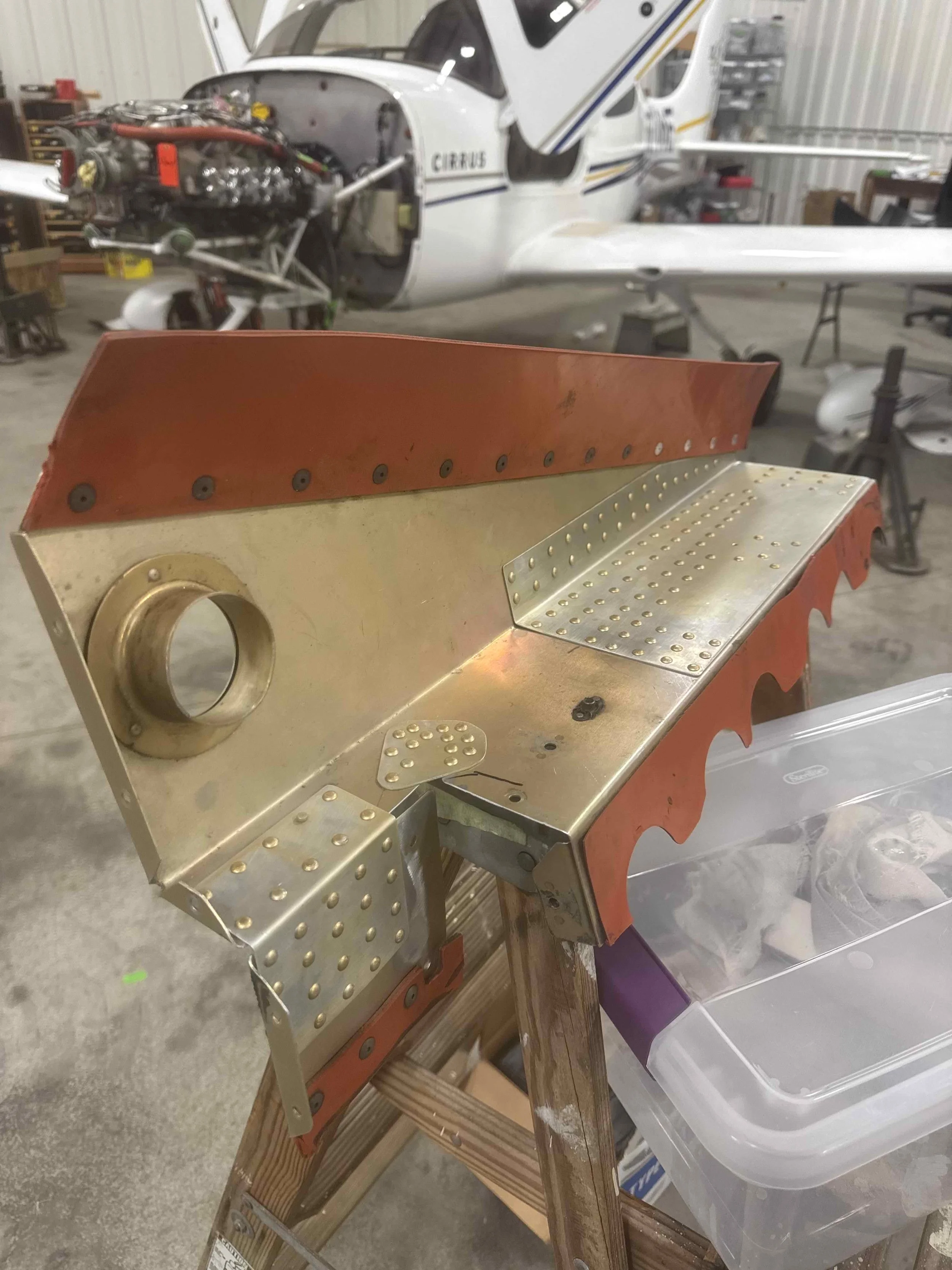Repaired baffling from a Cirrus SR20.