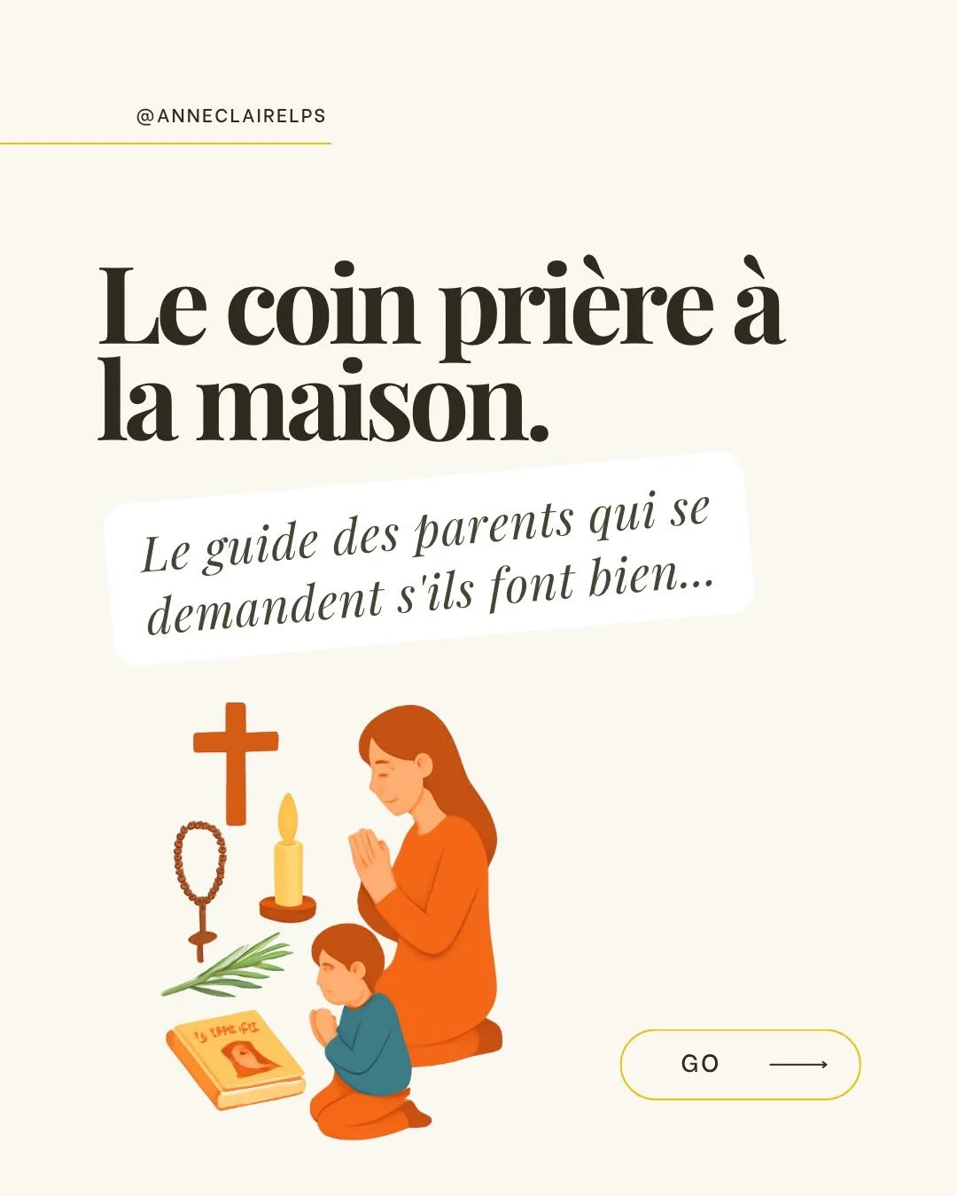 Longtemps, j'ai eu un rapport compliqu&eacute; avec le coin pri&egrave;re. Pas assez beau, pas assez grand, pas assez utilis&eacute;. La bougie qui ne br&ucirc;le jamais, le chapelet emm&ecirc;l&eacute;, les enfants qui passent devant sans s'arr&ecir