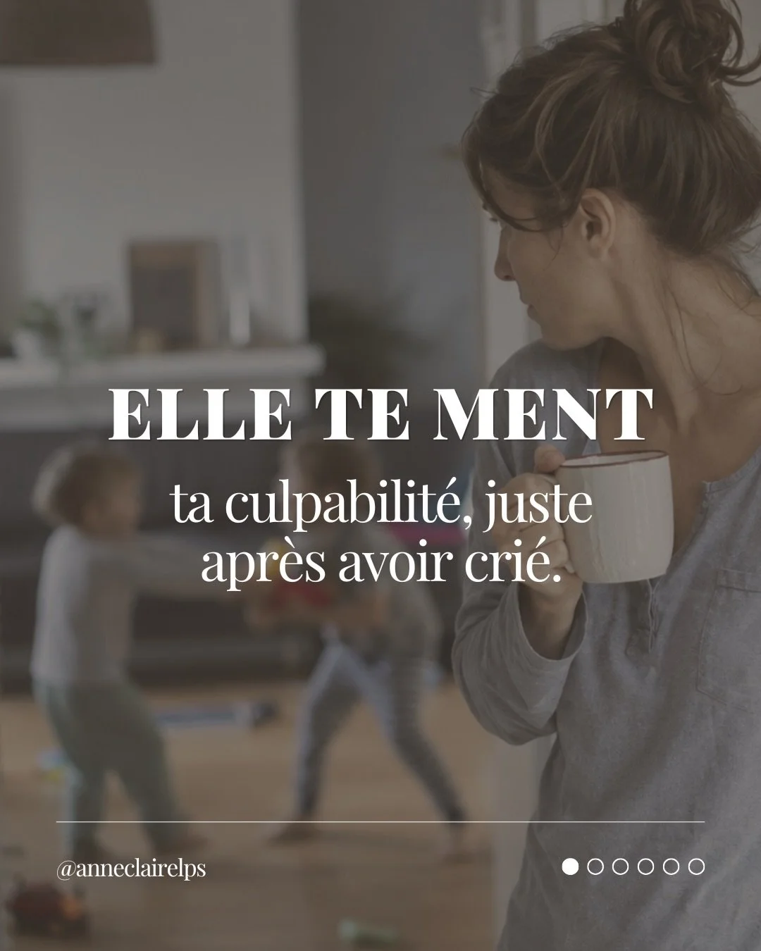 Je connais tr&egrave;s peu de m&egrave;res qui n&rsquo;ont jamais cri&eacute; sur leurs enfants. M&ecirc;me les plus calmes en apparence. Simplement, on n&rsquo;en parle pas.

Ce qu&rsquo;on dit encore moins, c&rsquo;est que la culpabilit&eacute; qui