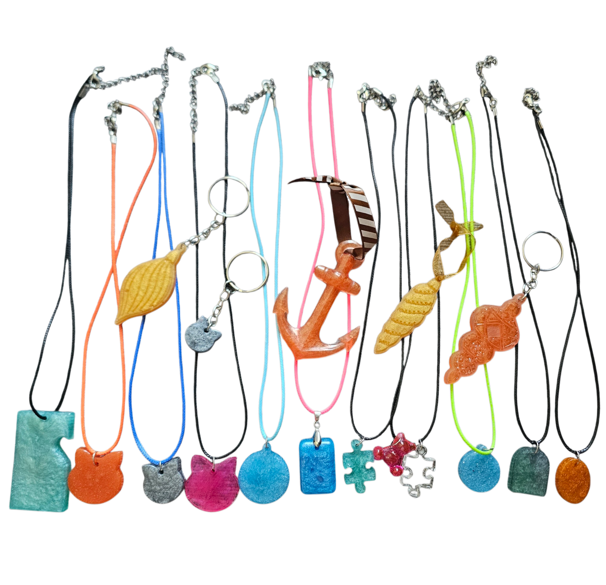 Variety Shaped Necklaces/Keyrings