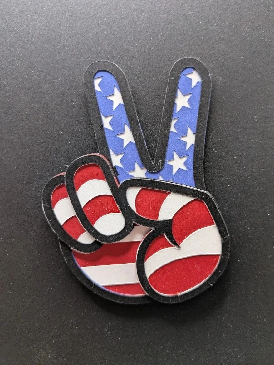 Peacefully Patriotic USA Layered Cardstock Magnet