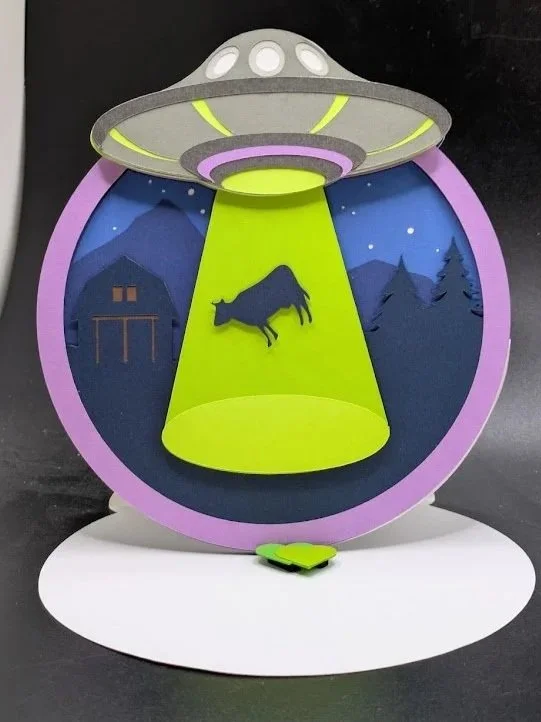 Alien Abduction Layered Card