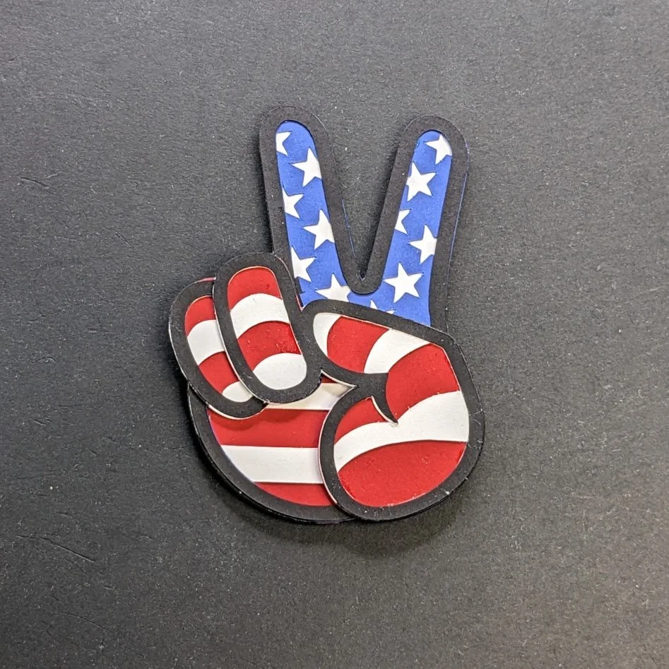 Peacefully Patriotic USA Layered Cardstock Magnet