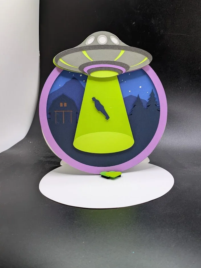 Personalized Alien Abduction Layered Card