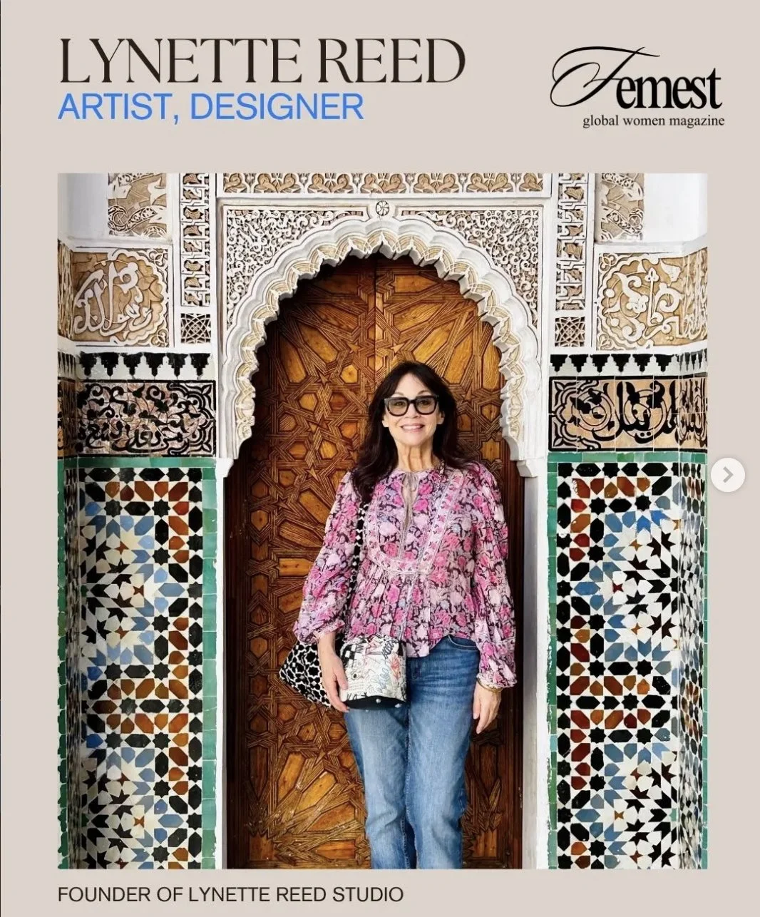 Femest magazine cover featuring Lynette Reed, artist and designer, founder of Lynette Reed Studio