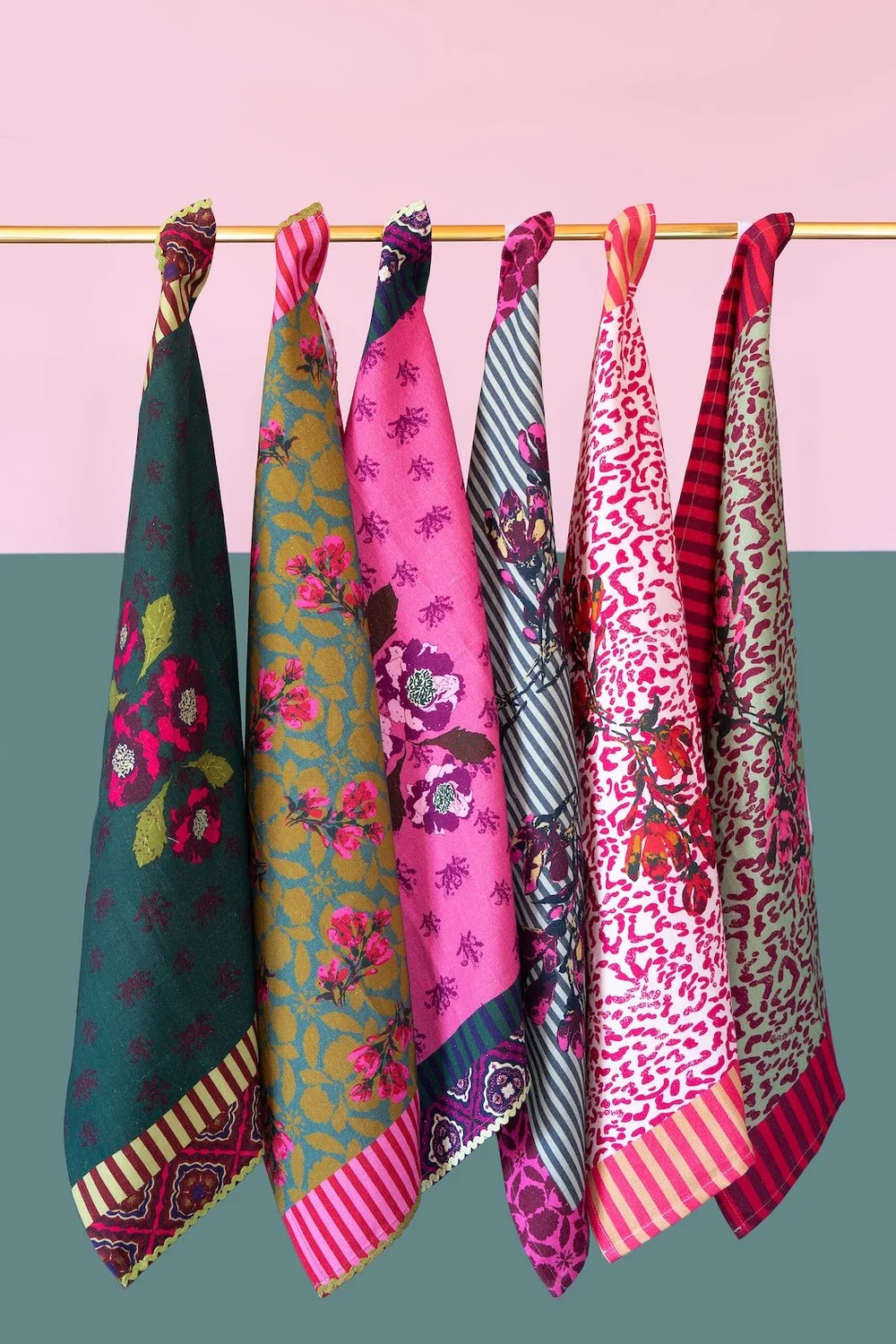 【美品】OOTHO SilkCottonKnitLongSleeveTee Fuchsia Maximalist Floral Tea Towel, Odette — Lynette Reed Studio