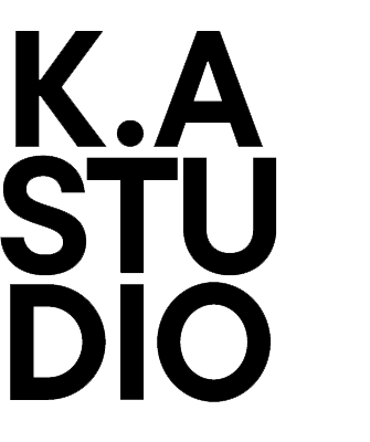 Stylized black text spelling out "K.A.STUDIO" in a stacked arrangement