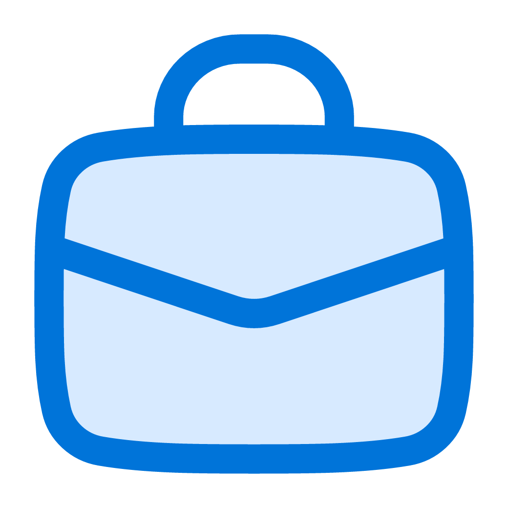 Illustration of a backpack with a blue outline and a light blue body.