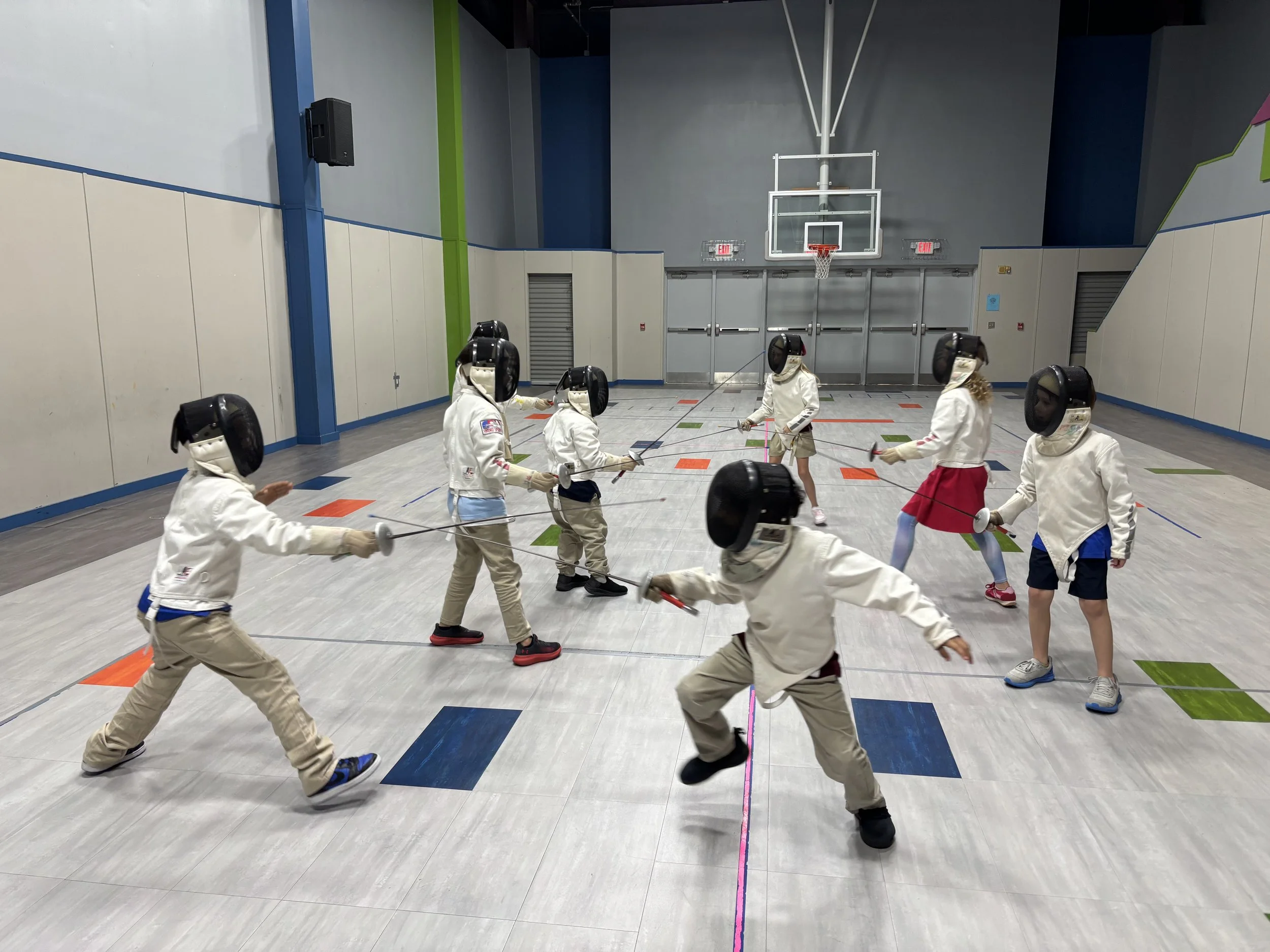Fencers practice fencing at Parkway Christian Academy