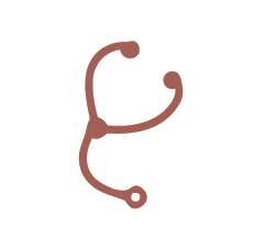 Stylized illustration of a brown stethoscope