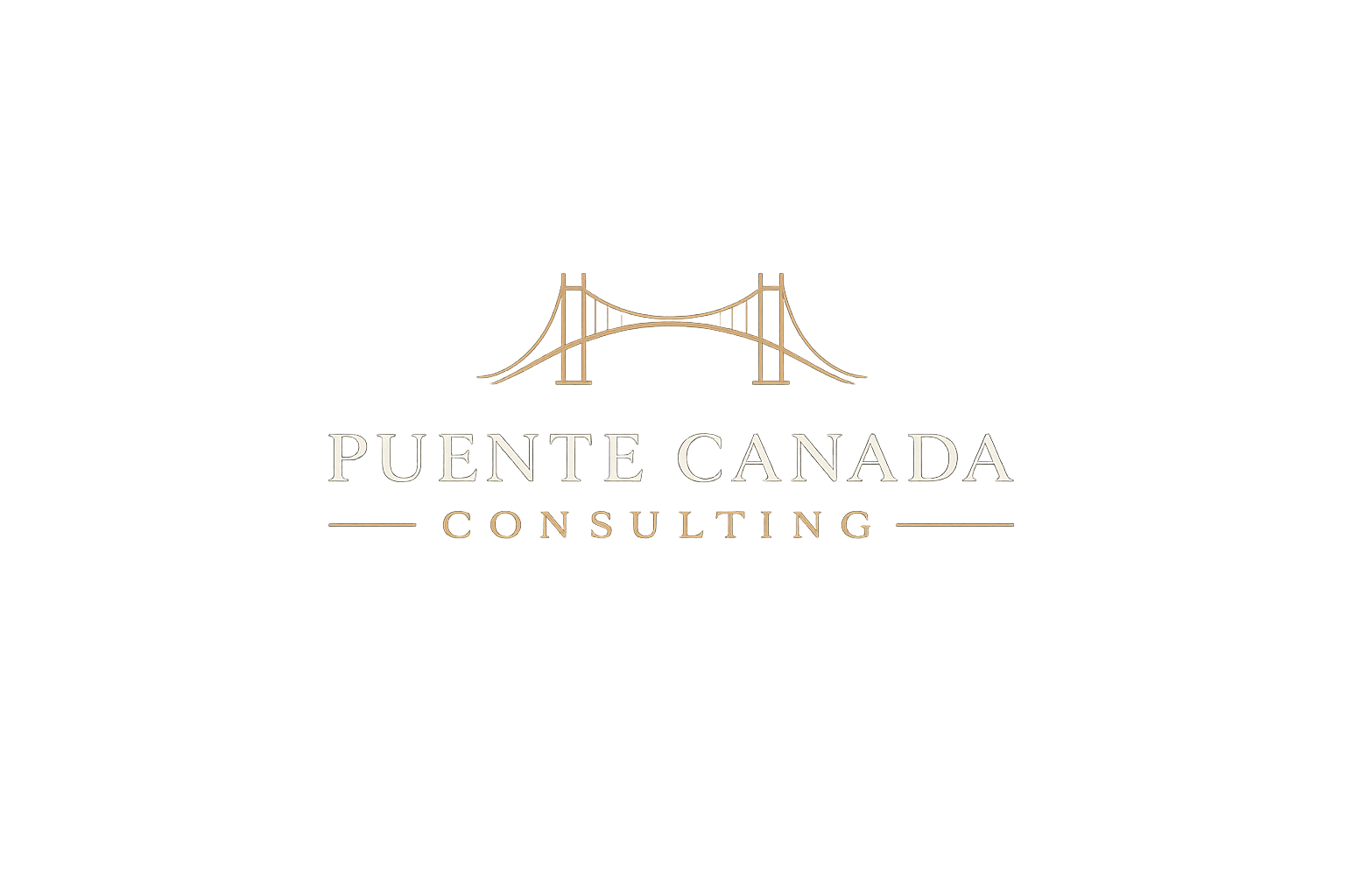 Logo for Puente Canada Consulting featuring stylized bridge graphic and company name.