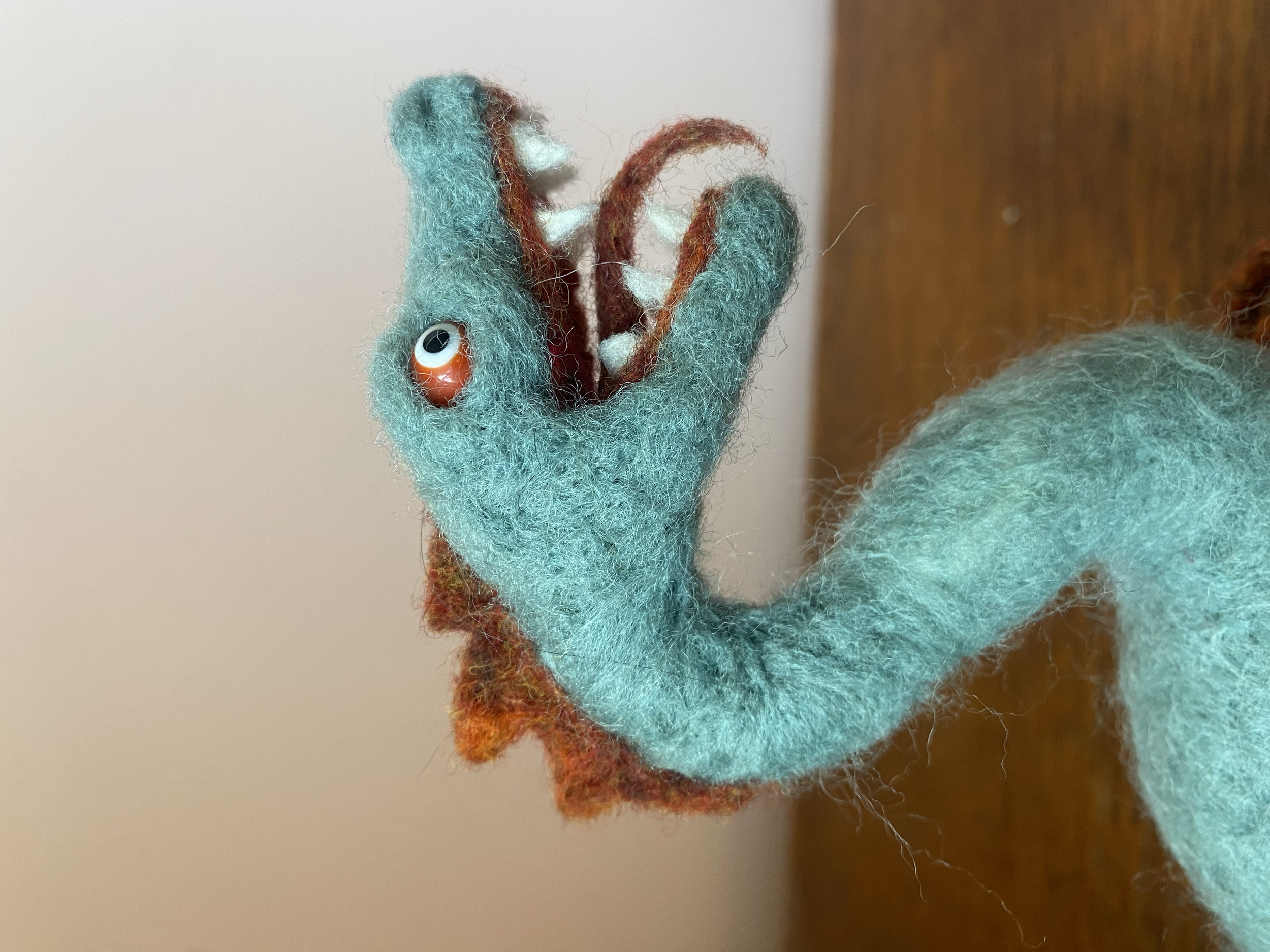 Blue Raptor Felted Sculpture