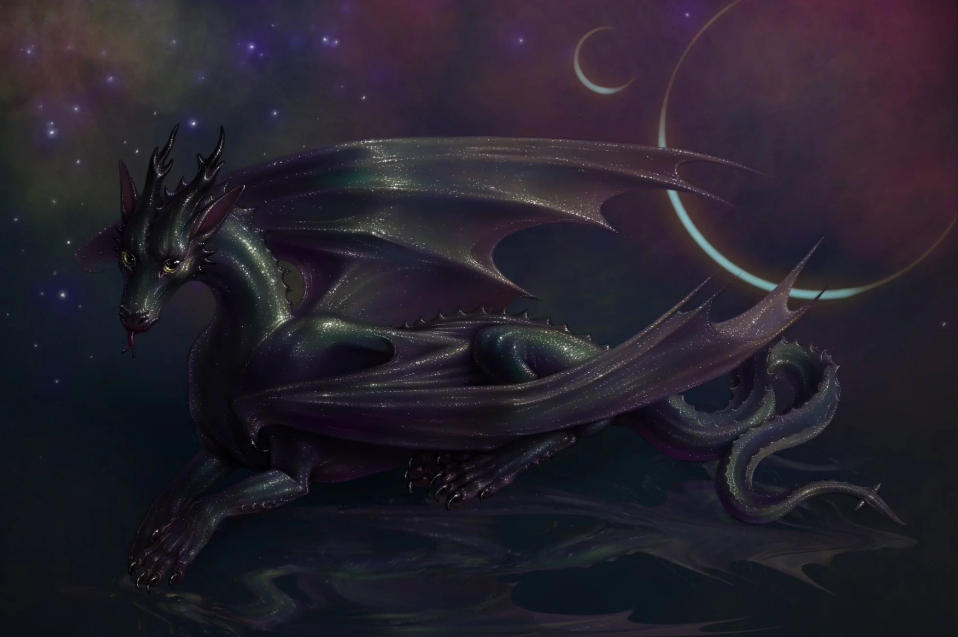 Iridescent Black Dragon
